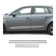 Mercedes Side Door Molding Trim Skirt Garnish Stainless Steel Silver 4Pcs