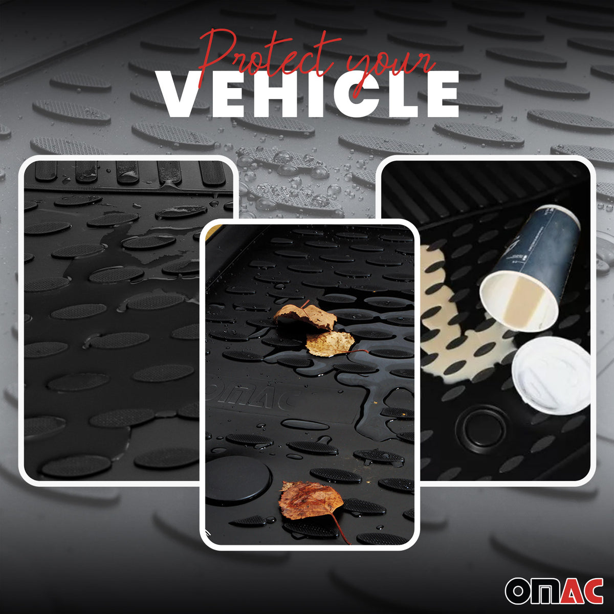 OMAC Floor Mats Liner for Volkswagen Golf mk8 HB 2019-2026 Hybrid Black 4Pcs