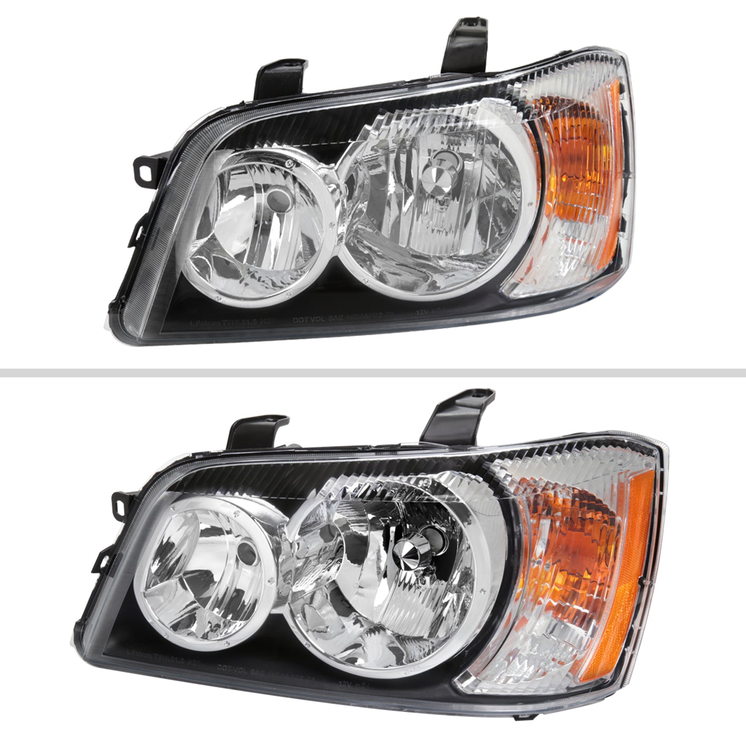 2001-2003 Toyota Highlander Factory Style Headlights Chrome/Clear Lens