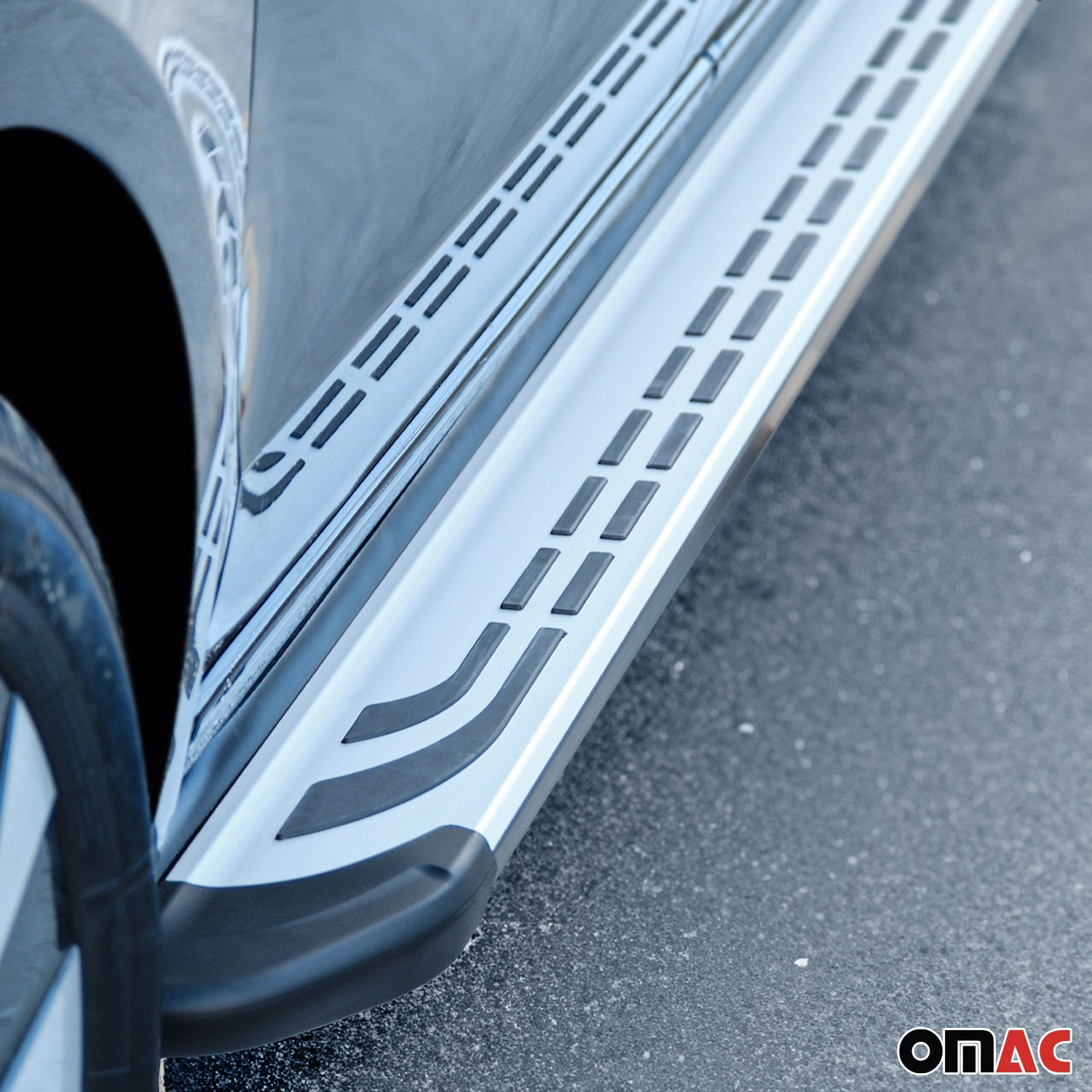 Side Step Nerf Bars Running Board for Volkswagen Tiguan 2018-2024 Gray Black 2x