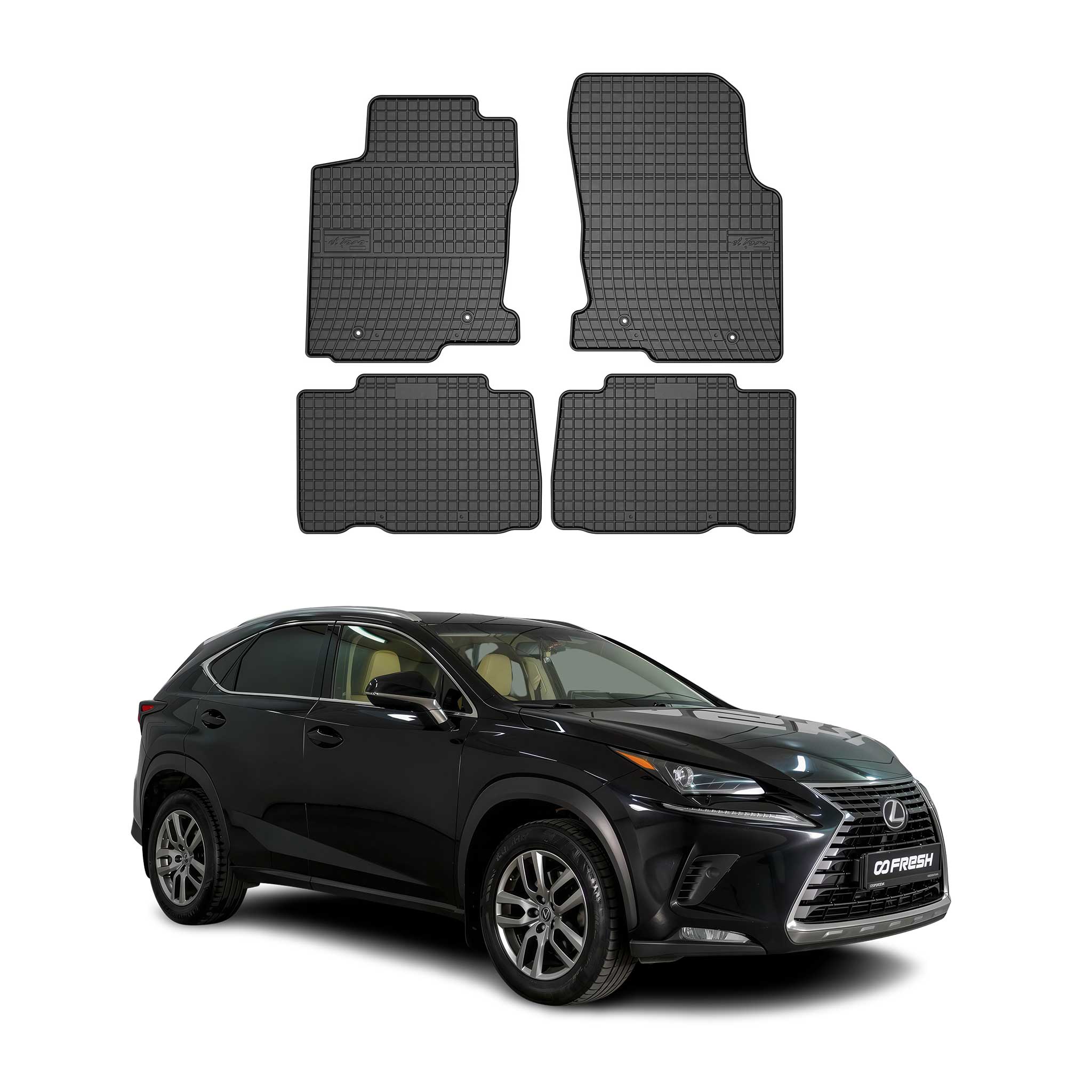 2015-2021 Lexus NX200 Floor Mats Liners Full Set All Weather Rubber Black