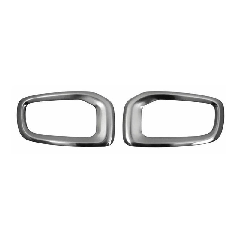 Fog Light Lamp Bezel Cover for Jeep Renegade 2015-2018 Brushed Steel Dark 2Pcs - OMAC USA