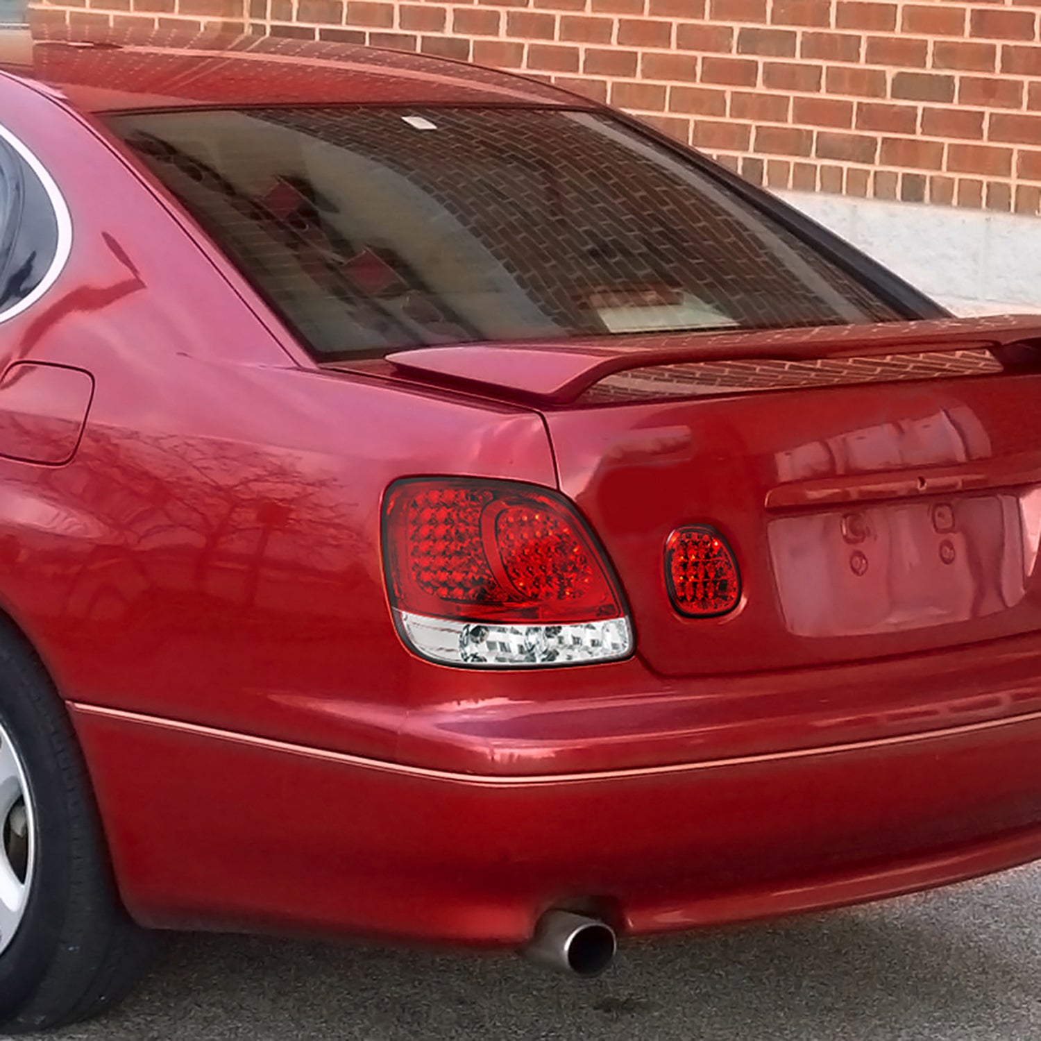 1998-2005 Lexus GS300/GS400/GS430 LED Tail Lights Chrome/Red Clear Lens