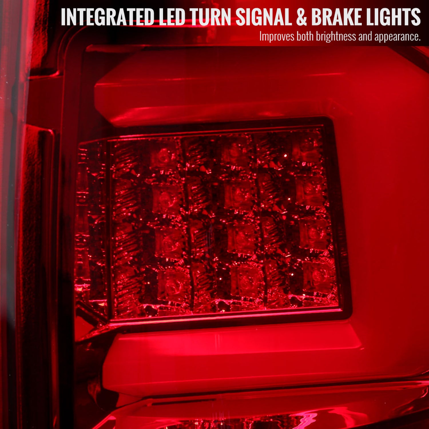 2009-2014 Ford F-150 Red C-Bar LED Tail Lights Chrome Housing/Red Lens