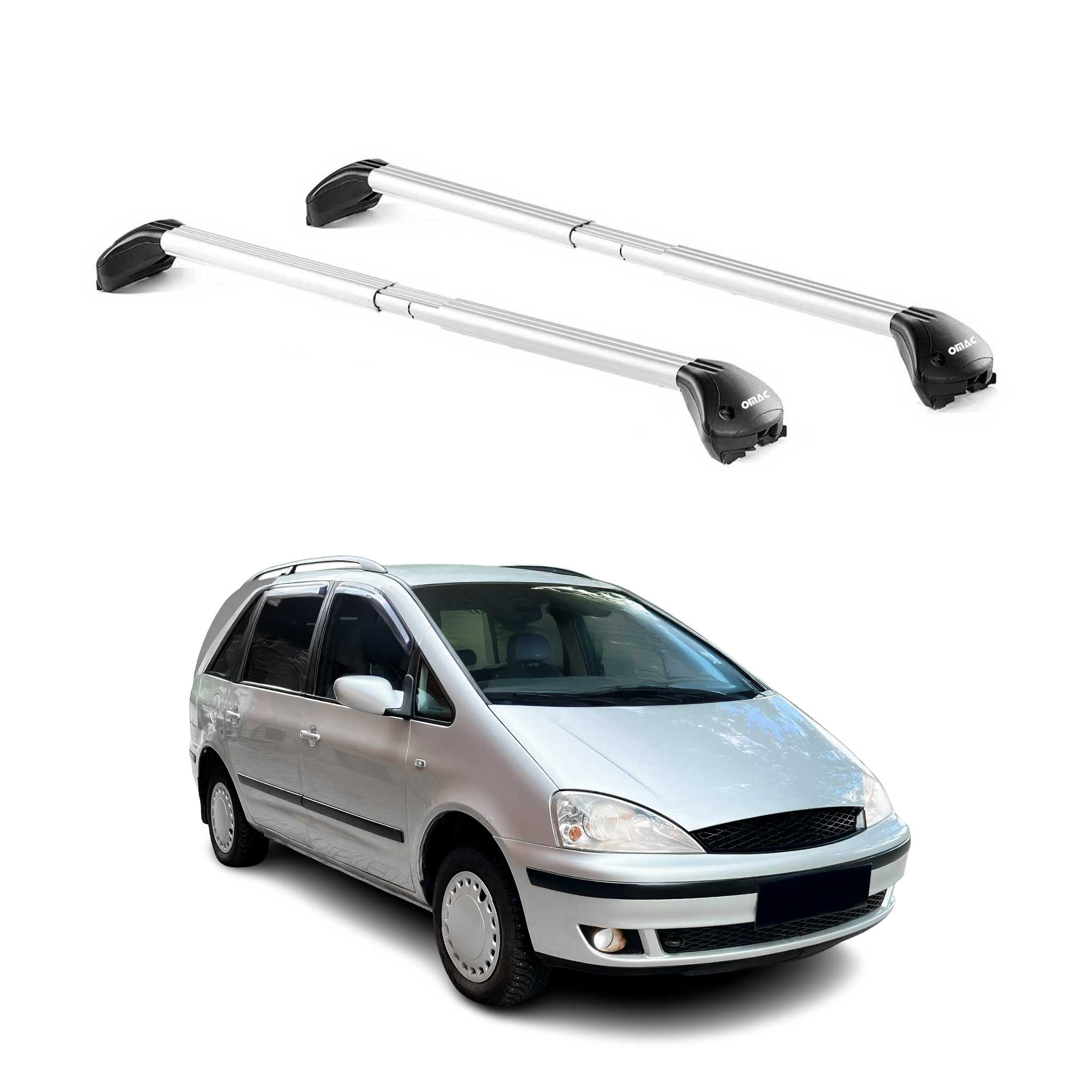 Roof Rack Cross Bars Luggage Carrier for Ford Galaxy 1996-2006 Alu Silver 2Pcs