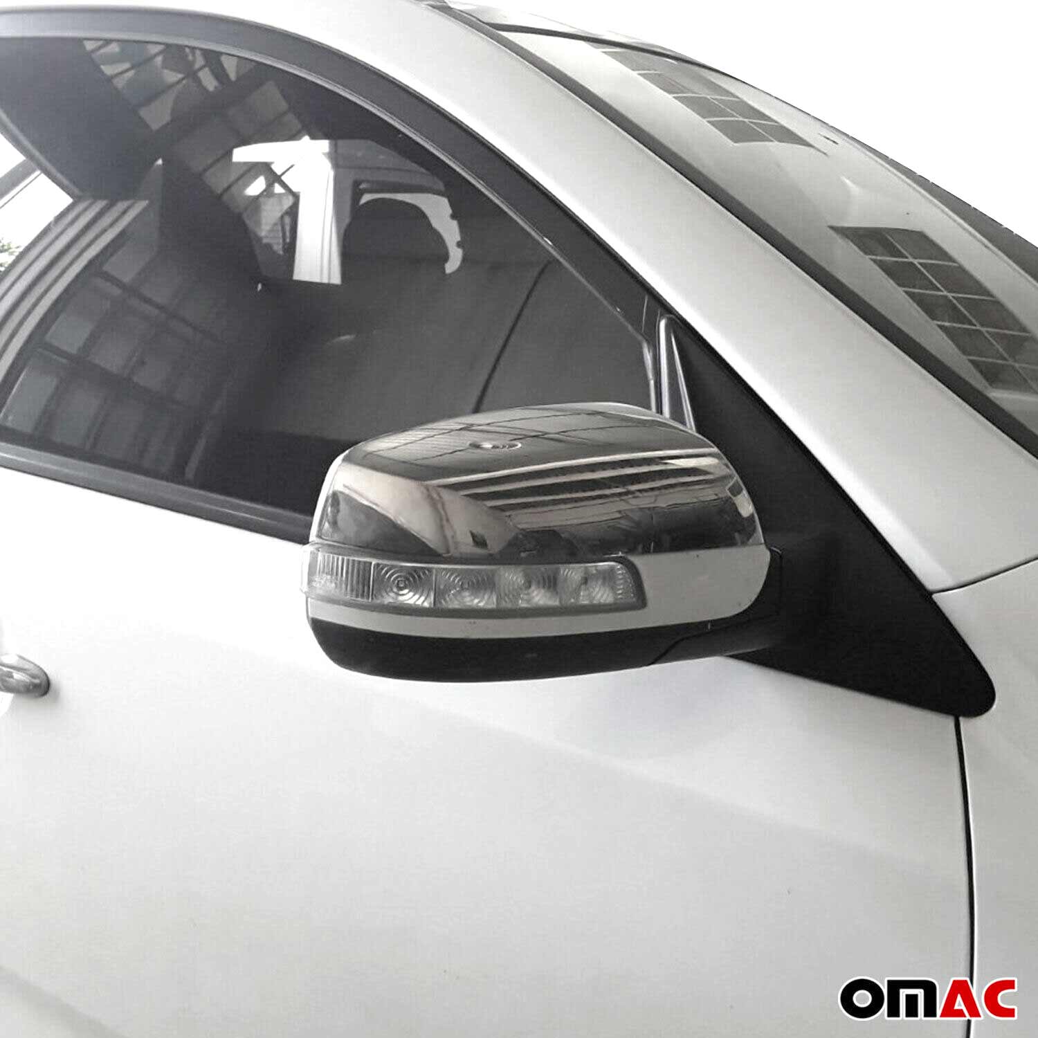 2011-2015 Kia Sorento Side Mirror Cover Caps Stainless Steel Silver 2 Pcs