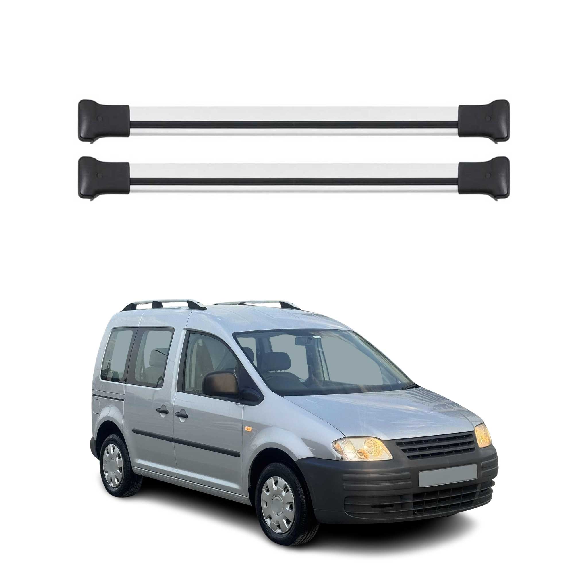 2003-2020 VW Caddy Roof Rack Cross Bars Silver
