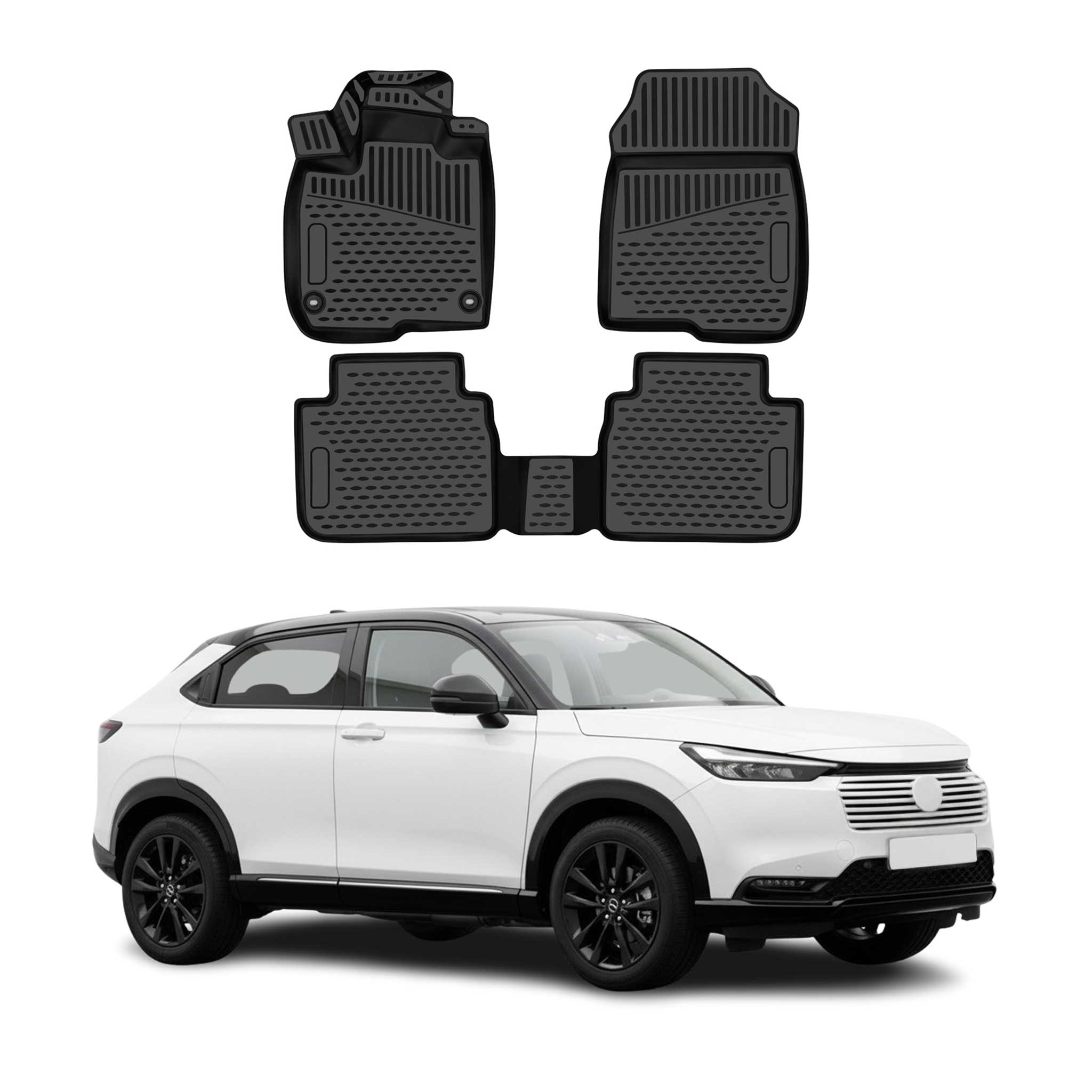 OMAC Floor Mats Liner for Honda HR-V 3.gen 2023-2026 Rubber TPE Black 3Pcs