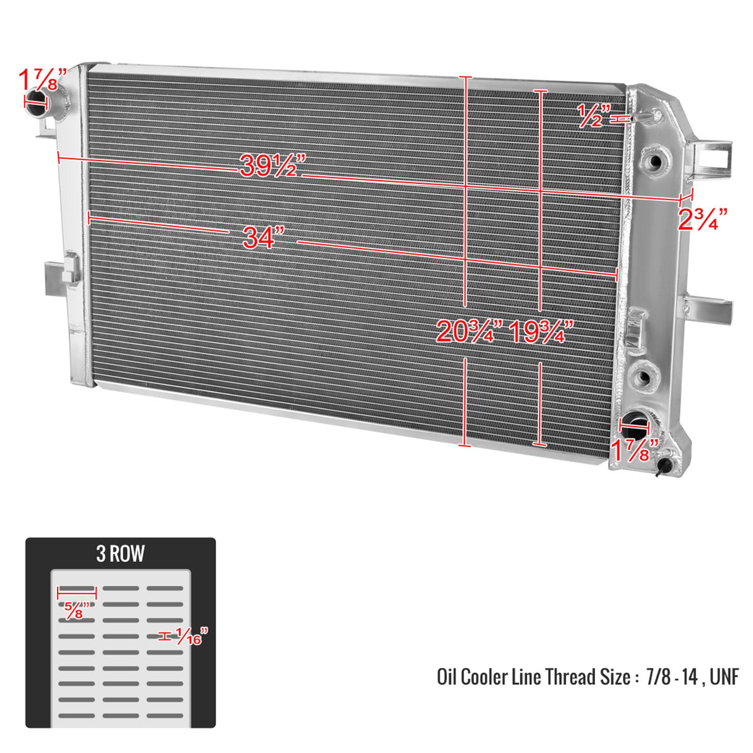 2001-2005 Chevy Silverado/GMC Sierra 2500/3500HD 6.6L DuraMax 3Row Radiator