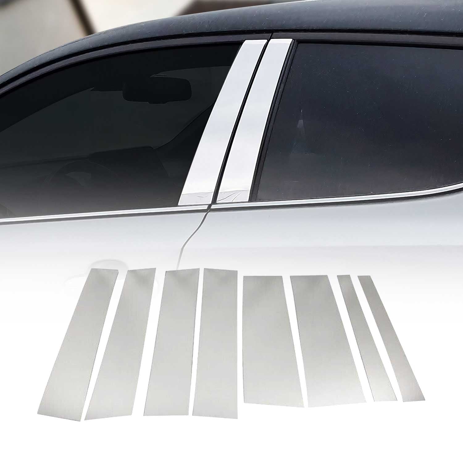 2015-2022 RAM ProMaster City Window B Pillar Posts Door Trim Stainless Steel Silver 8x