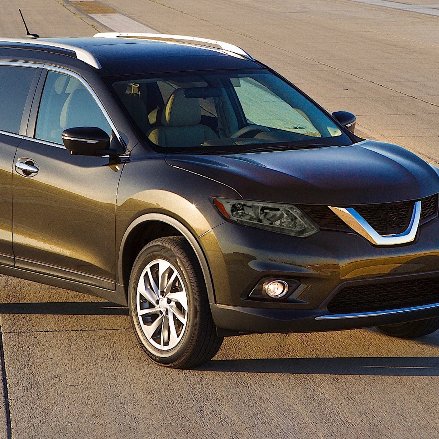 2014-2016 Nissan Rogue LED Strip Factory Style Headlights Chrome/Smoke Lens