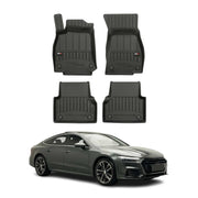 2019-2024 Audi A7 S7 RS7 Sportback (C8 TYP 4K8) Premium Floor Mats Liners Full Set All Weather Heavy Duty
