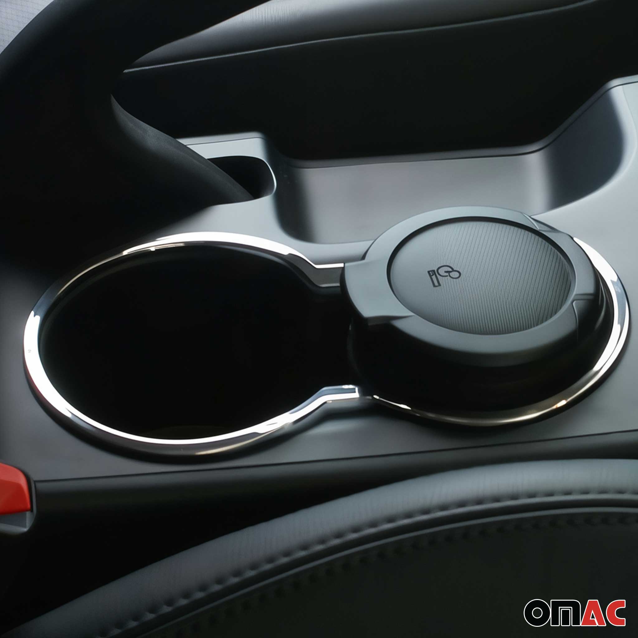 2012-2017 Hyundai Veloster Front Cup Holder Frame Molding Trim Stainless Steel 1Pc