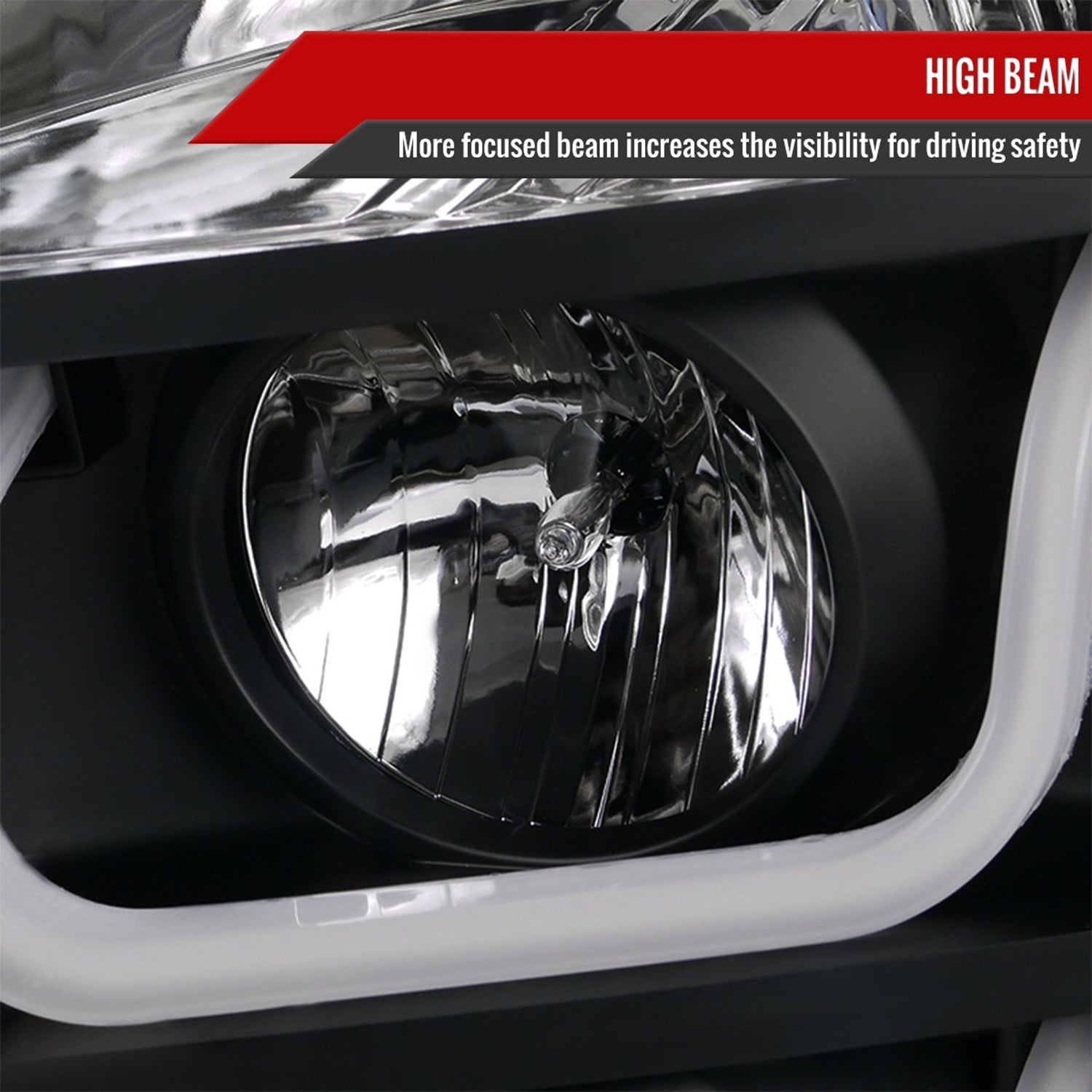 2007-2014 GMC Yukon/Yukon XL 1500/2500 LED U-Bar Projector Headlights Black