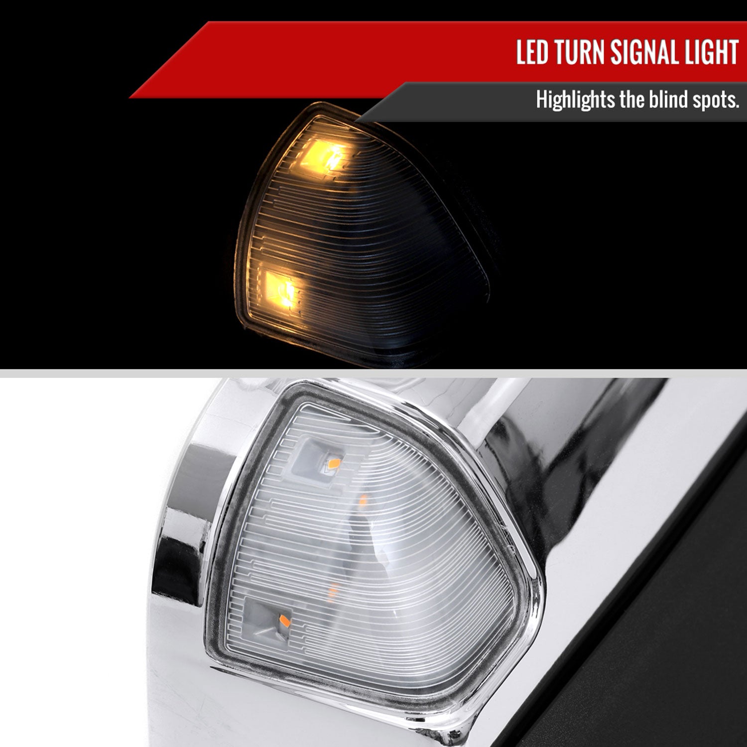 2019-2022 Ram 2500 3500 Chrome Auto-Fold Side Mirror & Turn Signal Passenger