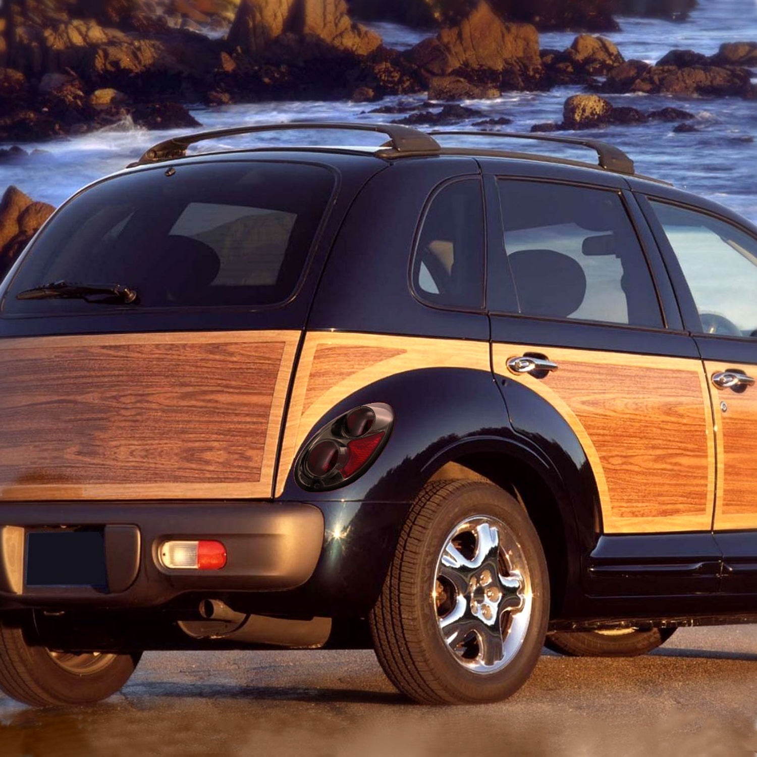 2001-2005 Chrysler PT Cruiser Tail Lights Chrome Housing/Smoke Lens