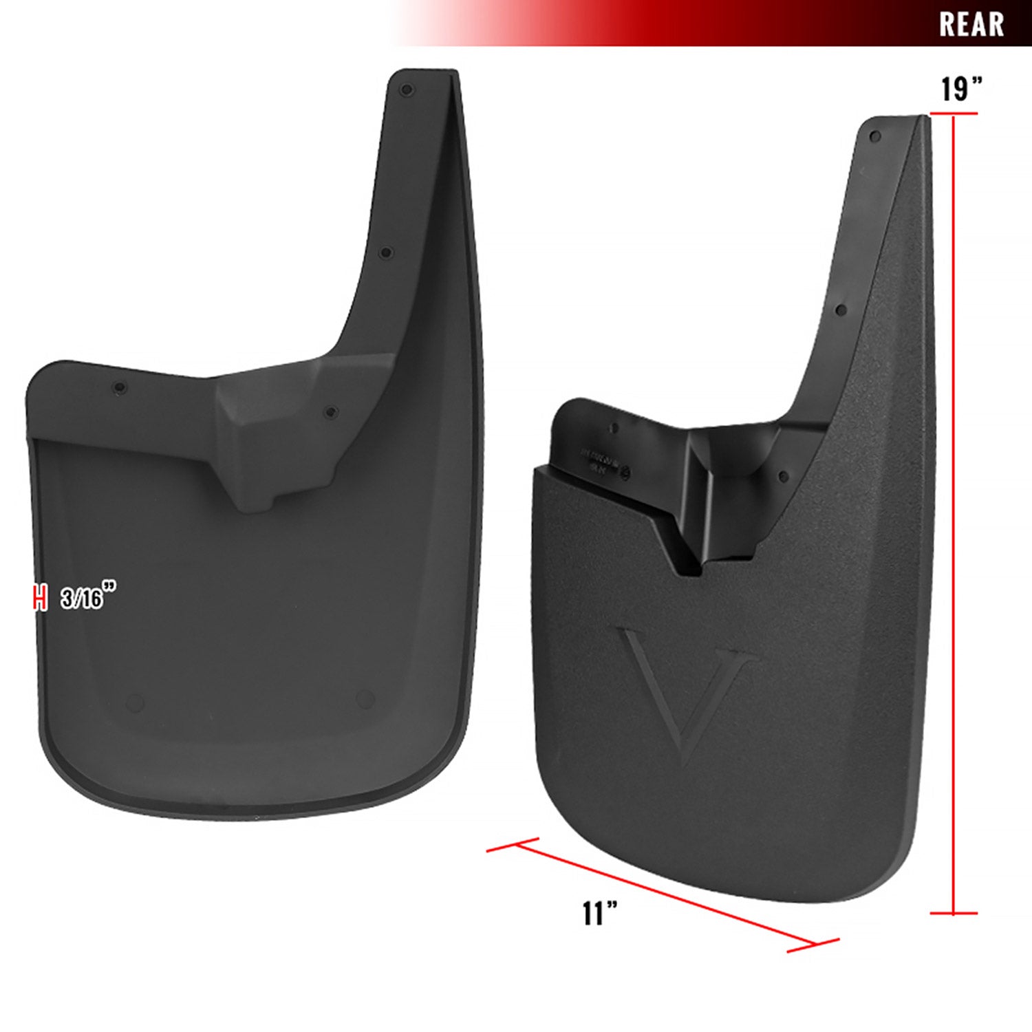 2009-2018 Dodge RAM 1500 2500 3500 Mud Flap Splash Guards w/out Wheel Lip