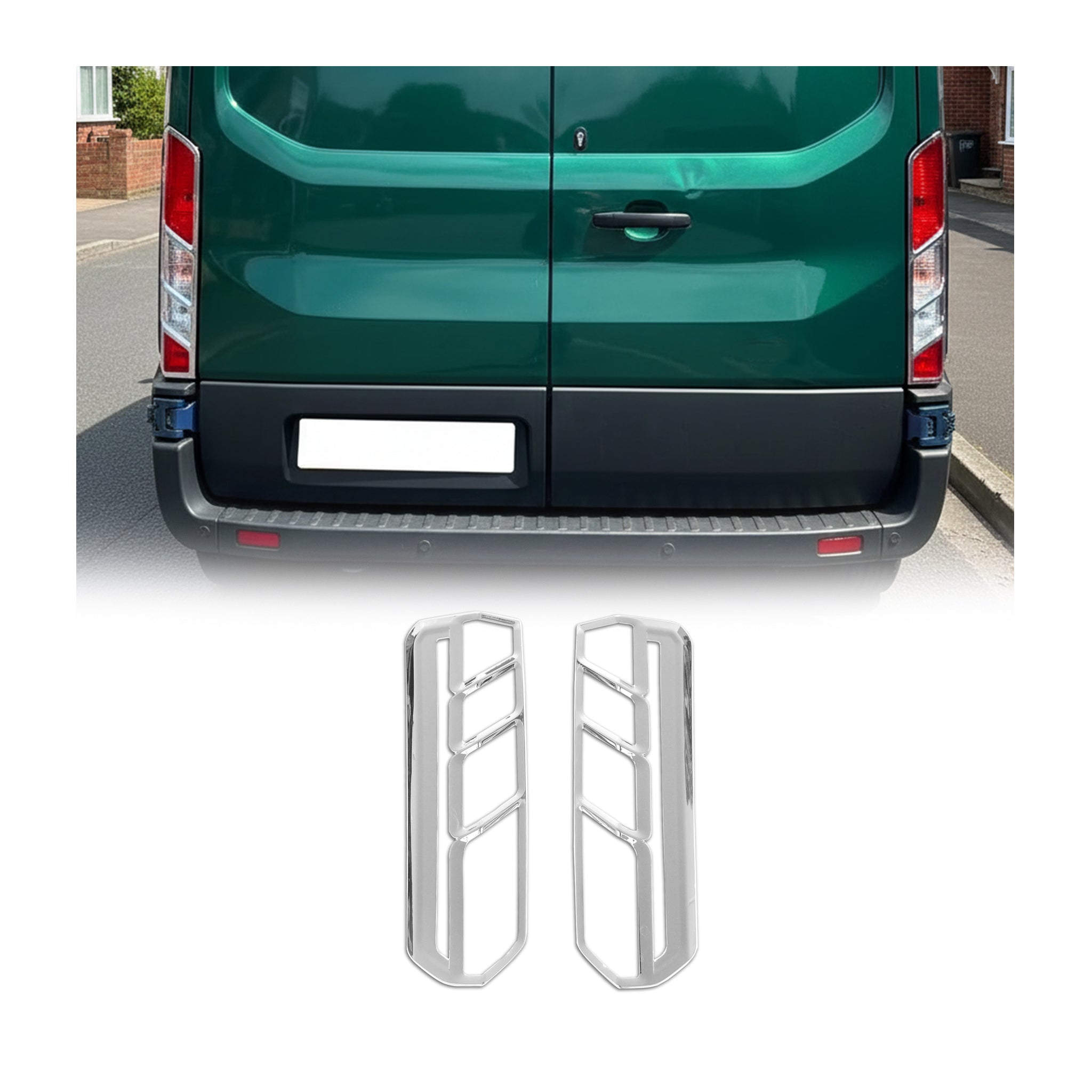 2015-2026 Ford Transit 150 Rear Brake Stop Light Frame Trim Silver 2 Pcs