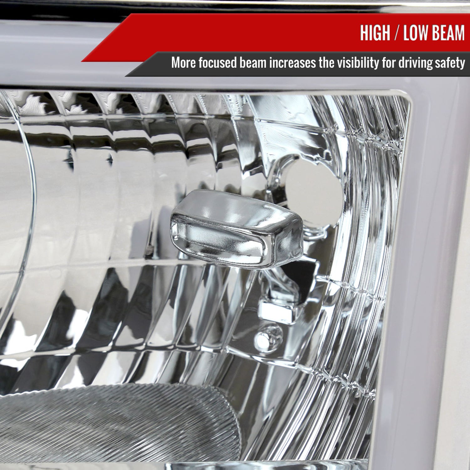 2009-2014 Ford F-150 LED Bar Factory Headlights Amber Reflectors Chrome