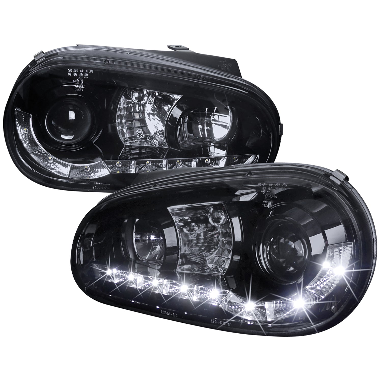 1999-2006 VW Golf Mk4 GTI/R32 Cabrio Projector Headlights R8 LED Light Smoke