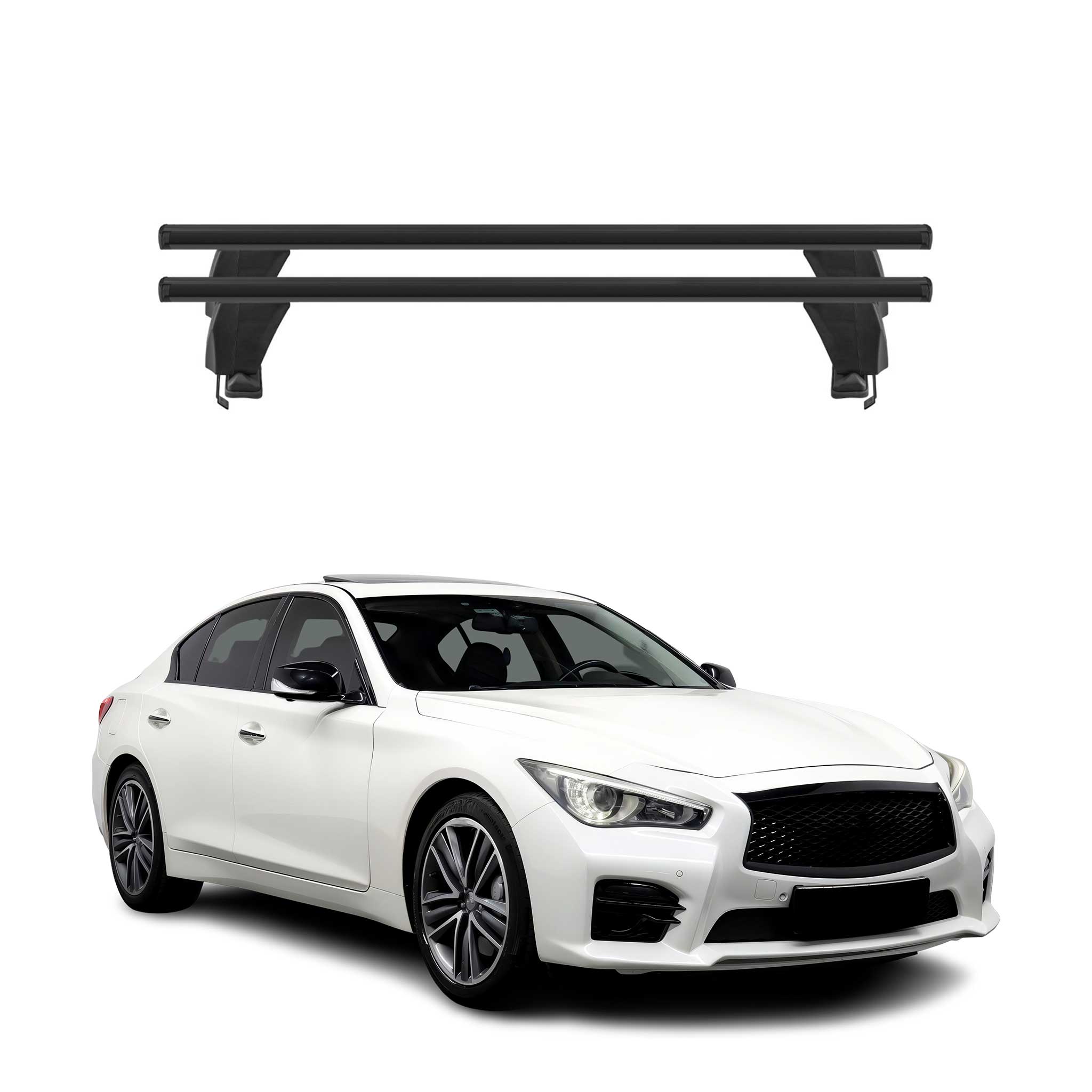 2014-2023 Infiniti Q50 Roof Rack Cross Bars Black