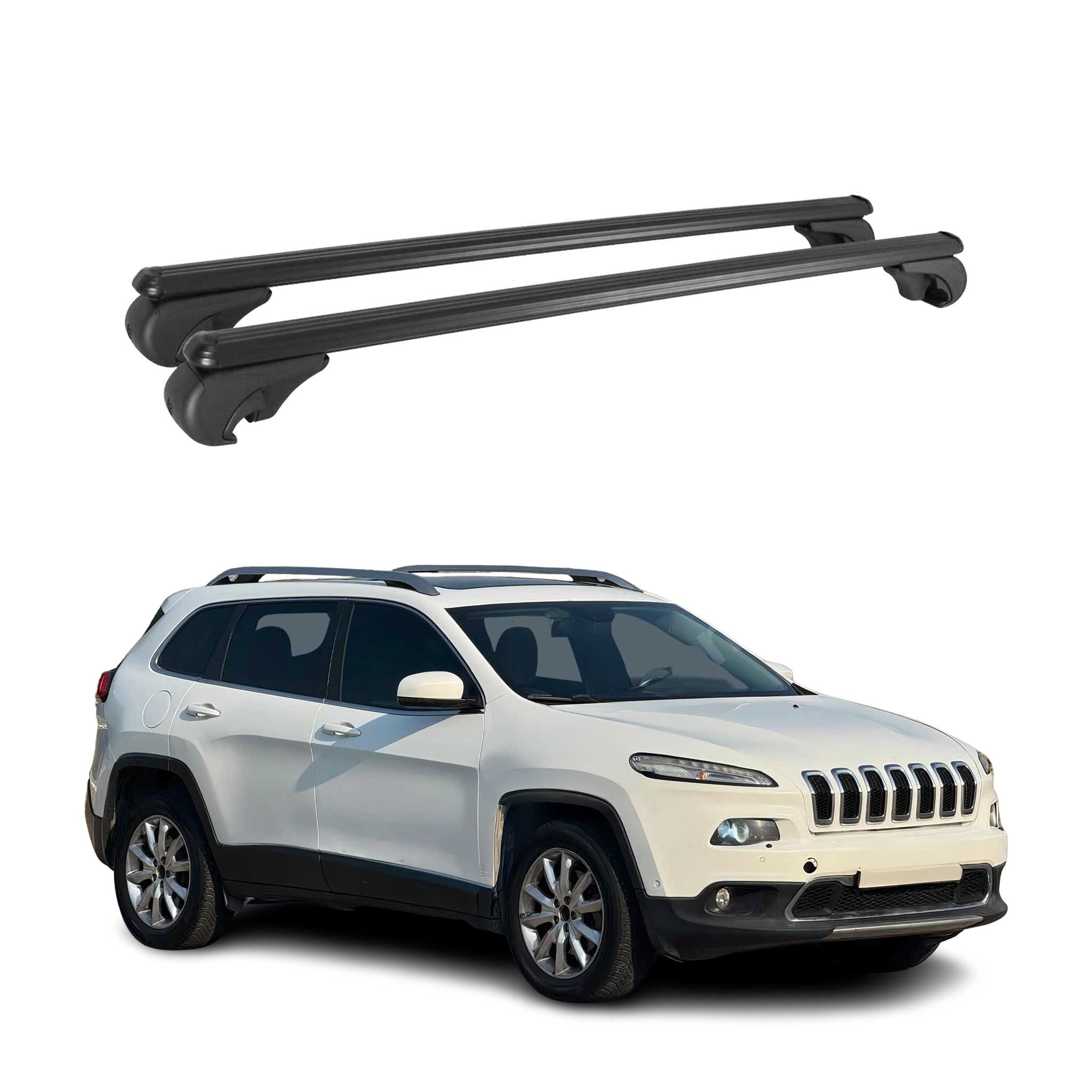 2014-2023 Jeep Cherokee Roof Rack Cross Bars Black