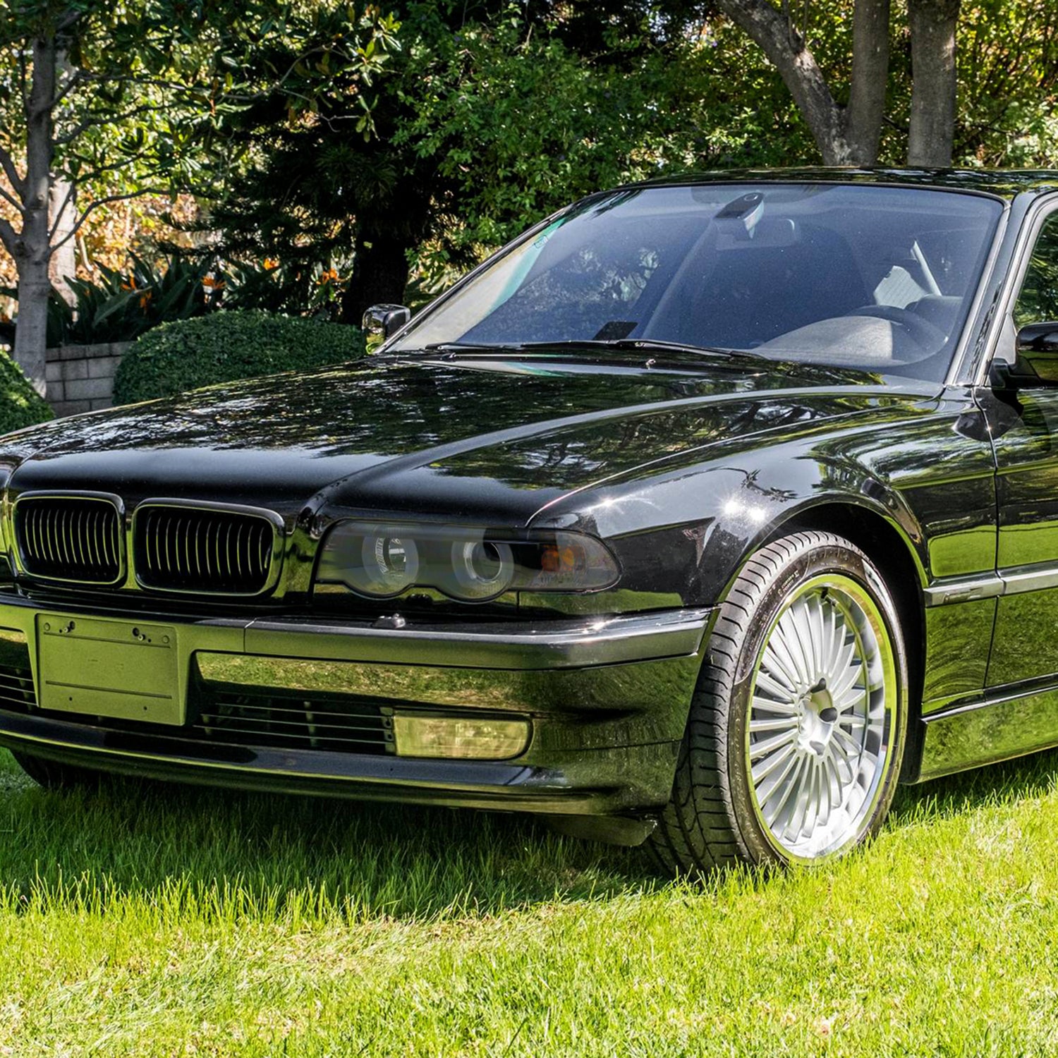 1995-2001 BMW E38 7 Series LED Bar Dual Halo Projector Headlights Black/Smoke