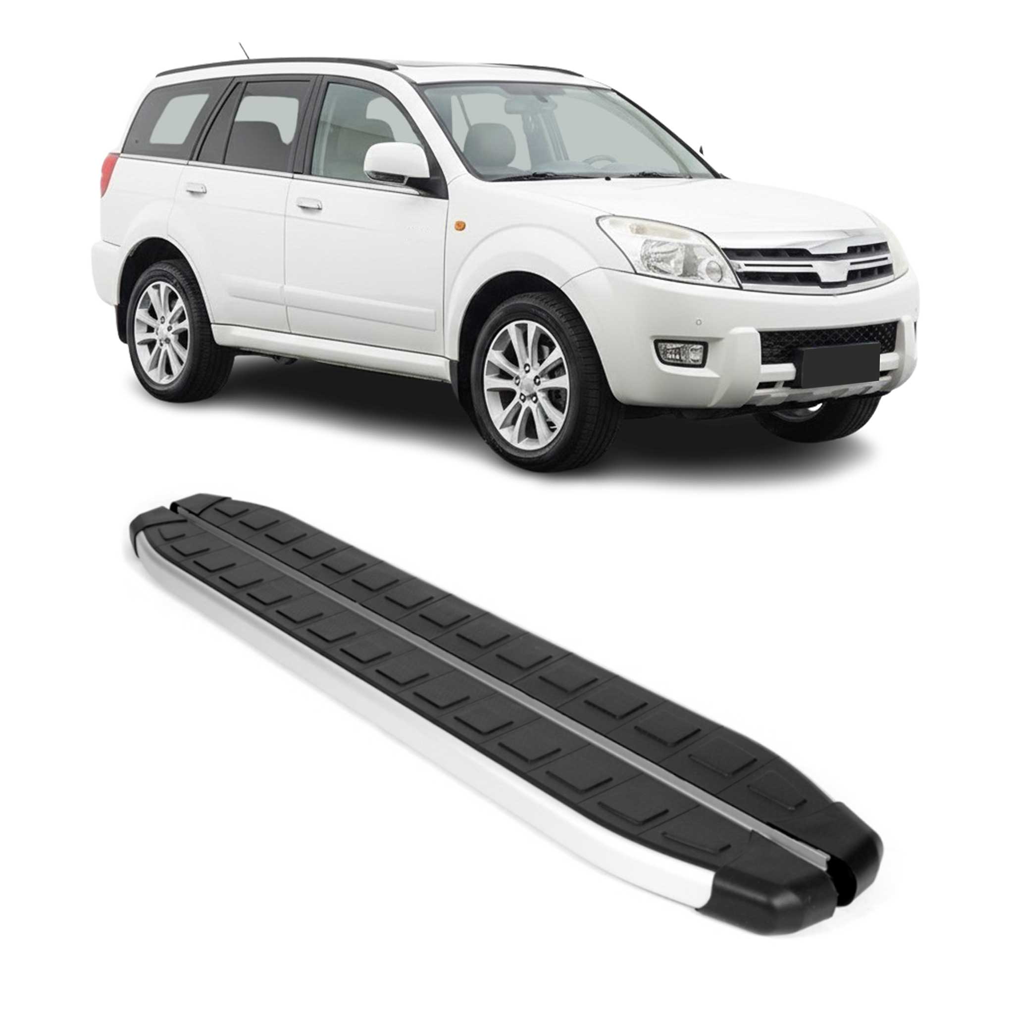2006-2012 Great Wall Haval Running Boards Side Steps Silver & Black