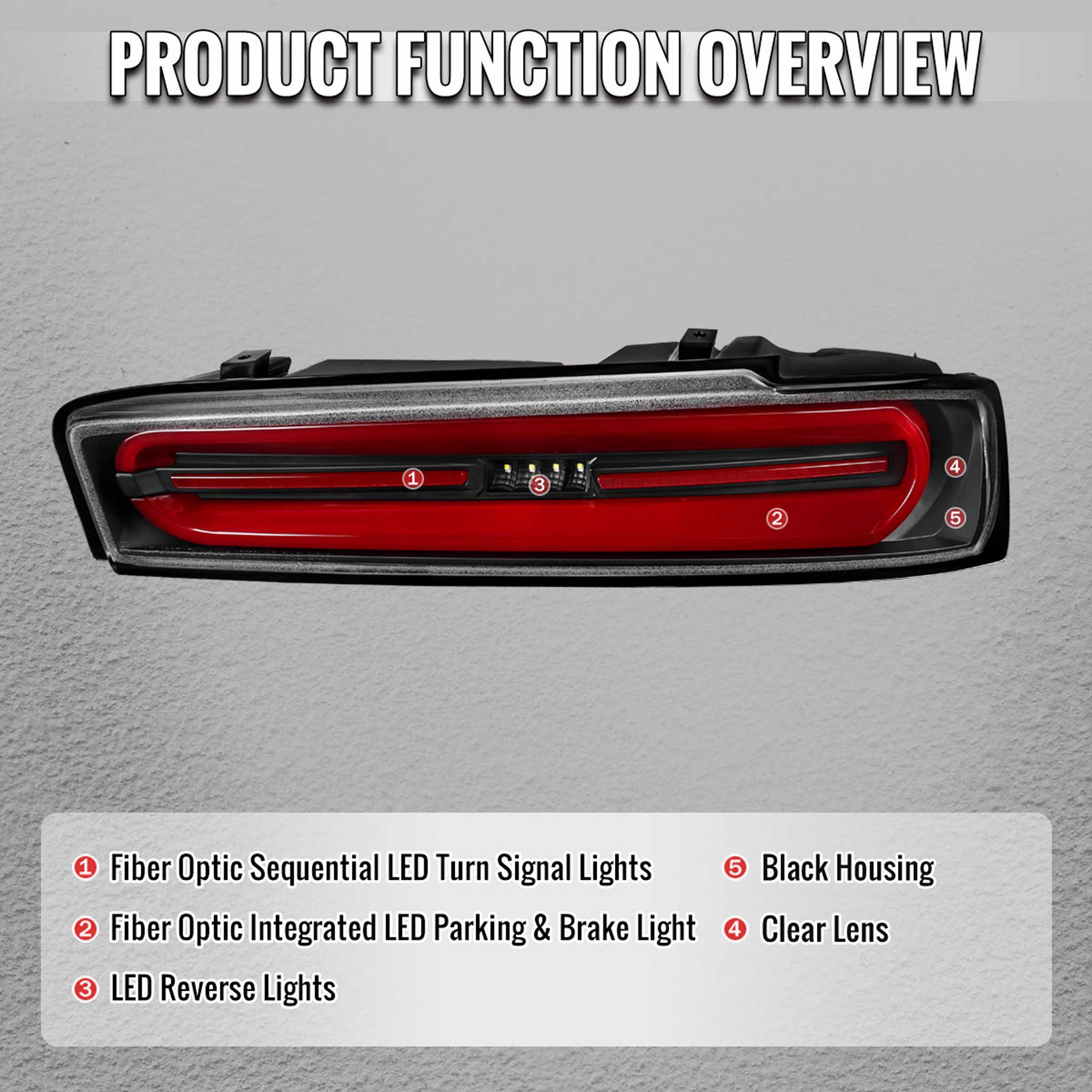 For Chevrolet Camaro 2016-2018 Full LED Tail Light Sequential Signal For OE LED