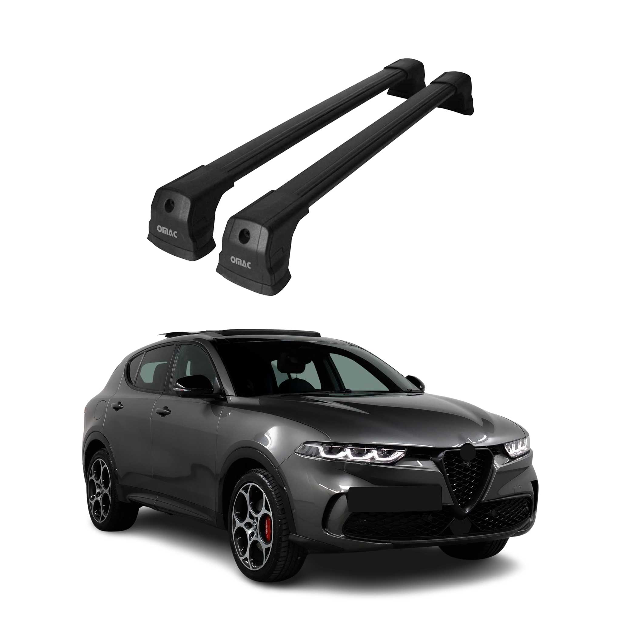 2023-2025 Alfa Romeo Tonale Roof Rack Cross Bars Black