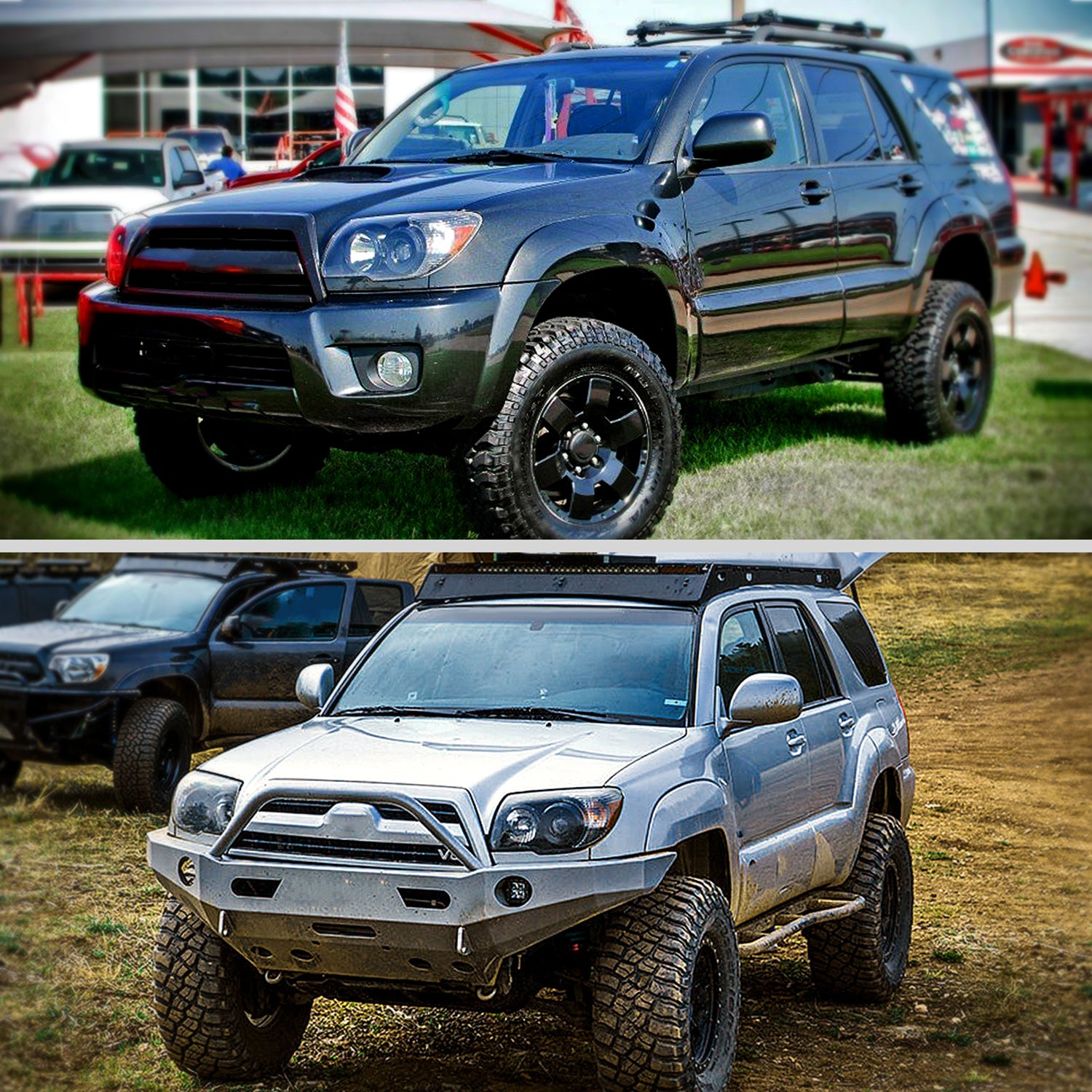 2006-2009 Toyota 4Runner SR5 Limited Projector Headlights Matt Black/Clear