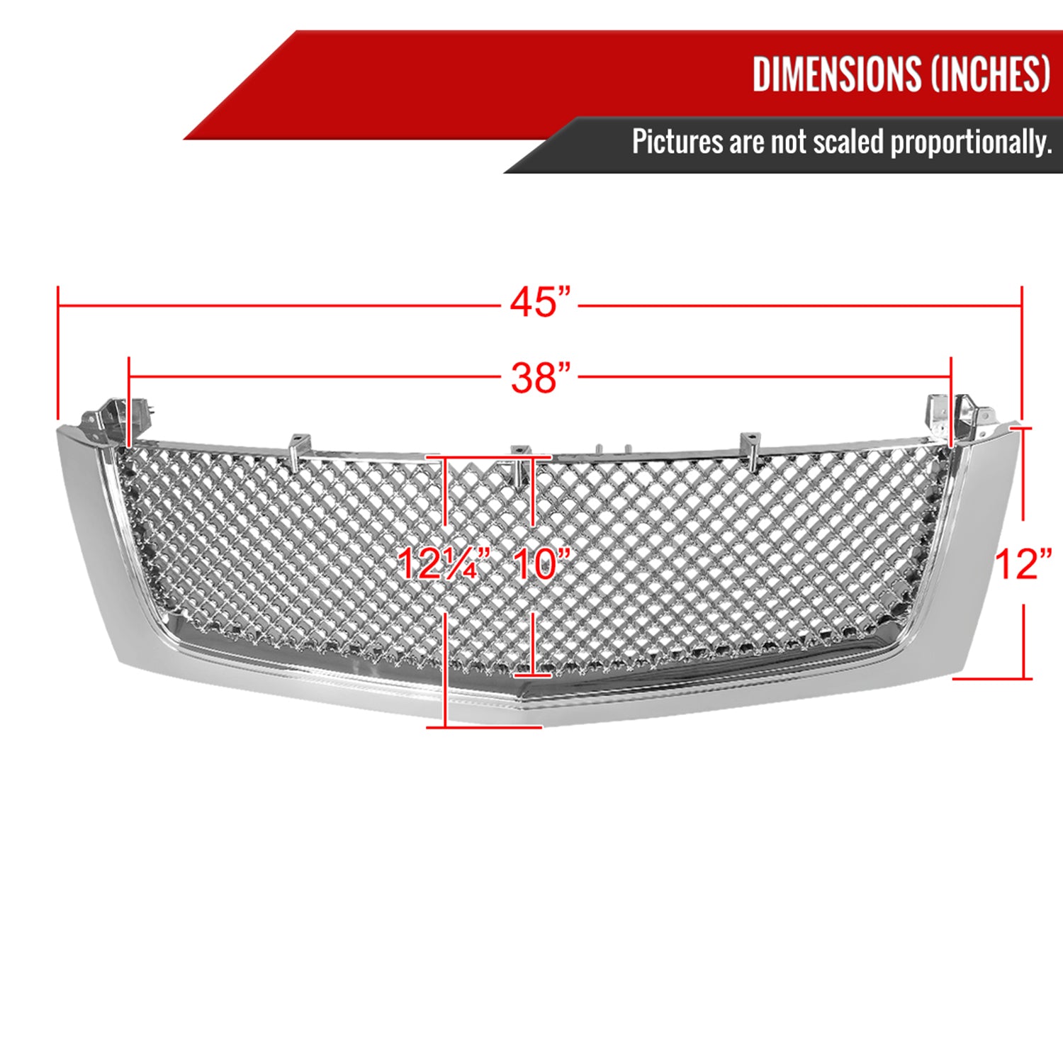 2002-2006 Cadillac Escalade Chrome ABS Mesh Grille