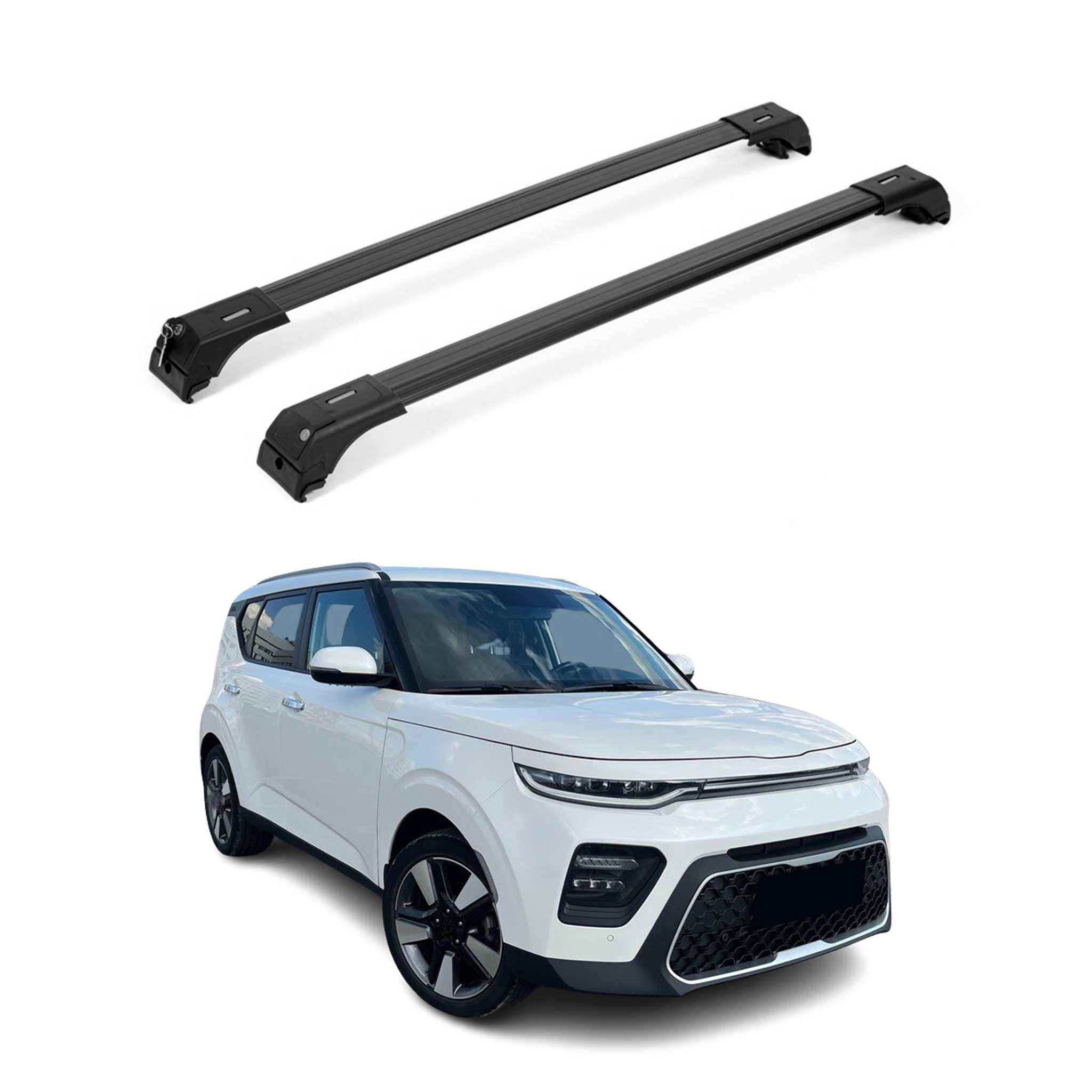 2020-2022 Kia Soul X-Line Roof Rack Cross Bras Luggage Carrie Black 2 pieces