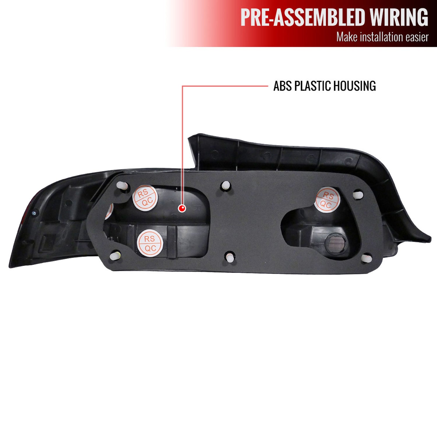 1997-2001 Honda Prelude Tail Lights Chrome Housing/Red Clear Lens