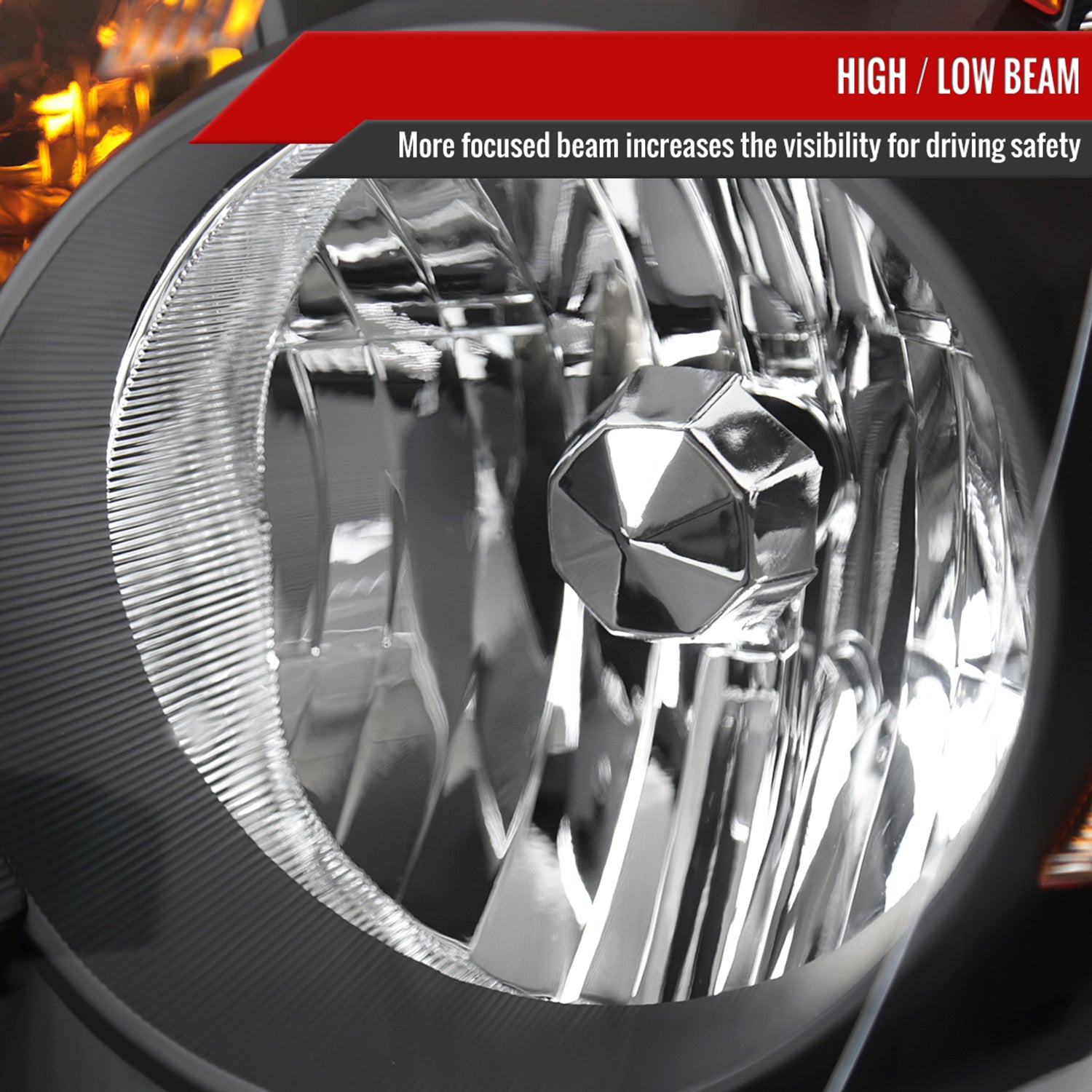 2005-2006 Honda CR-V Factory JP Headlights w/Amber Reflectors Matt Black/Clear