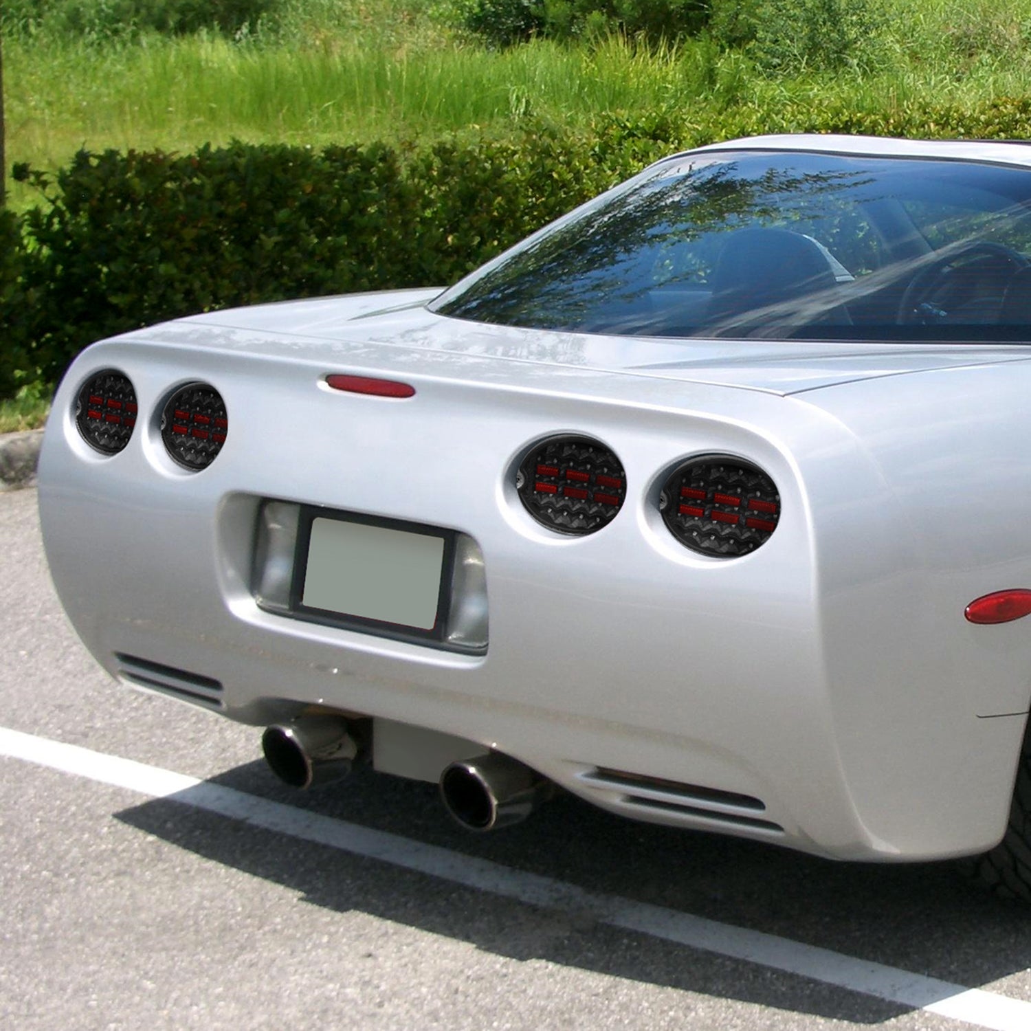 1997-2004 Chevy Corvette C5 LED Tail Lights Matte Black Housing/Clear Lens