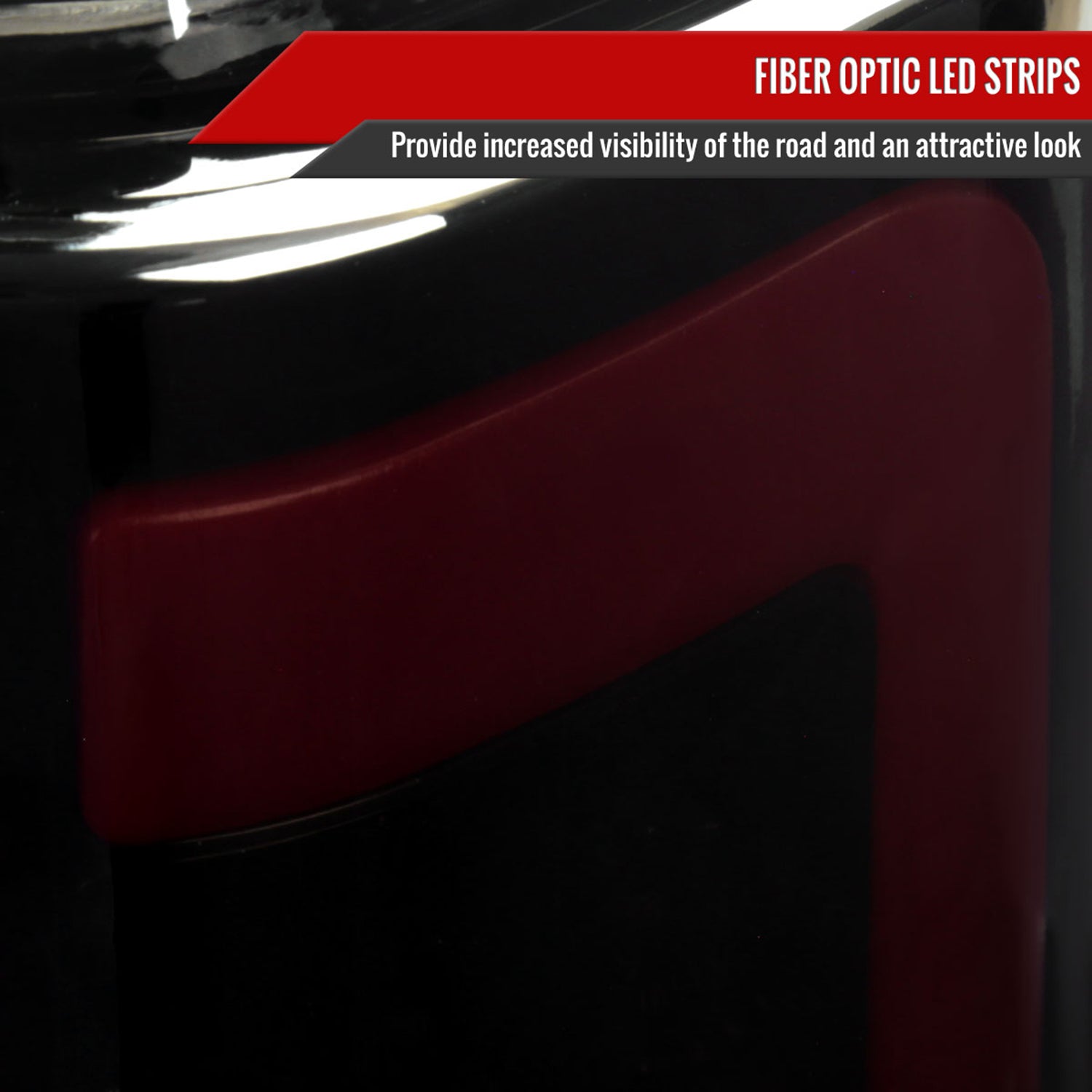 2015-2020 Ford F-150 Red LED Bar Tail Light Assembly Glossy Black/Smoke Lens