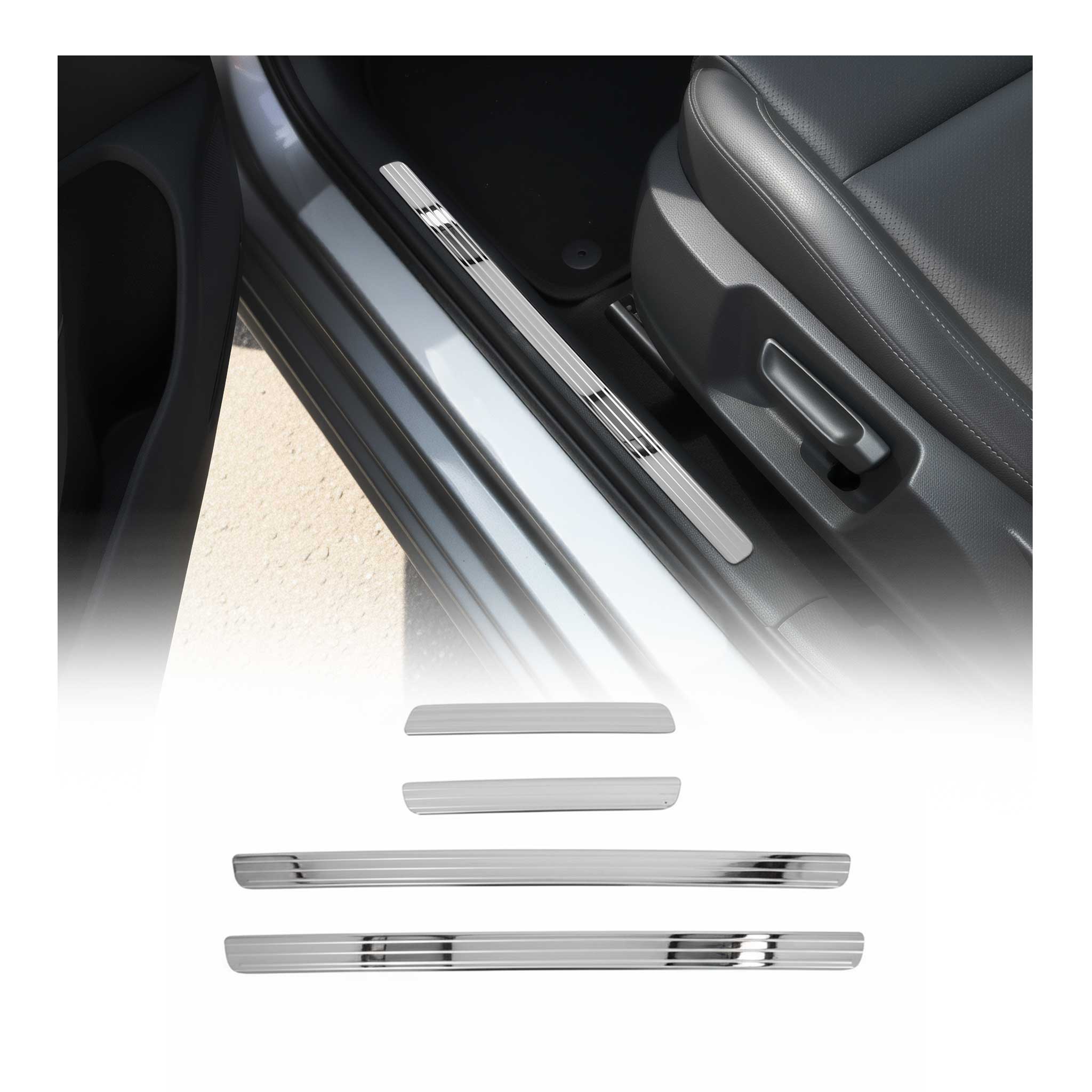 2015-2021 VW Golf Mk7 Door Sill Scuff Plate Scratch Protector Stainless Steel 4 Pcs