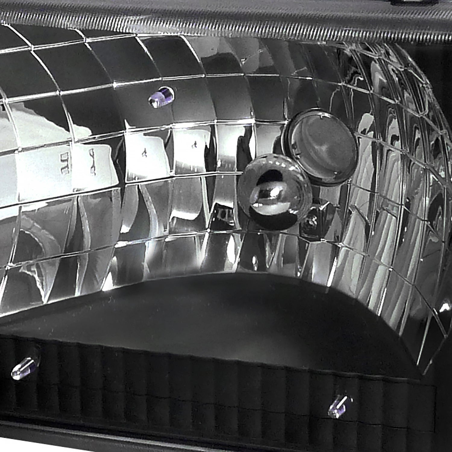 1992-2006 Ford Econoline E-Series Factory Headlights & Corner Lights Black