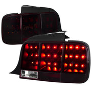 2005-2009 Ford Mustang Sequential LED Tail Lights Chrome/Red Smoke Lens