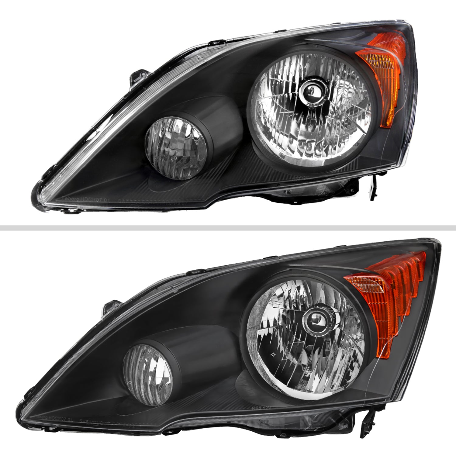 2007-2011 Honda CR-V Factory Style Headlights Matte Black Housing/Clear Lens