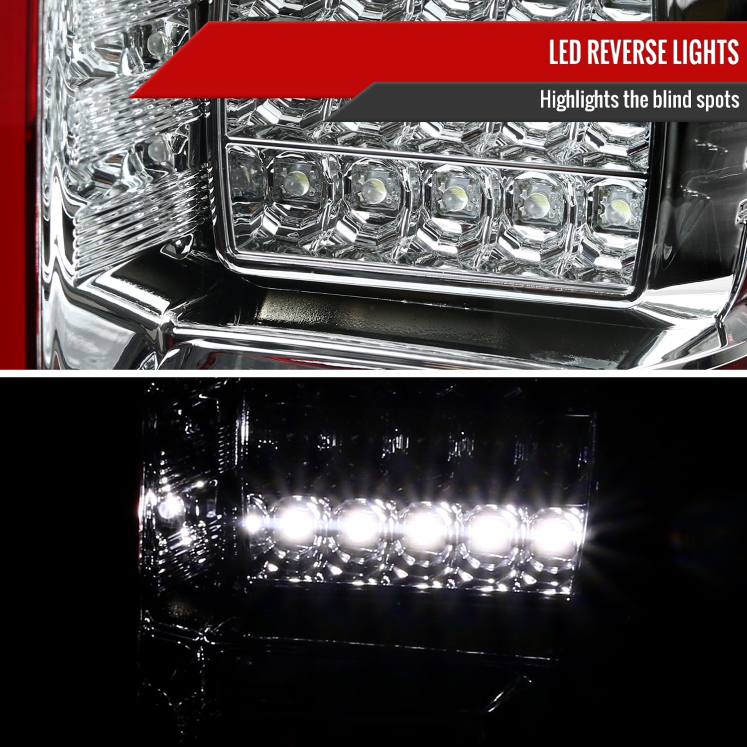 2015-2017 Ford F-150 LED Tail Lights Chrome Housing/Red Lens
