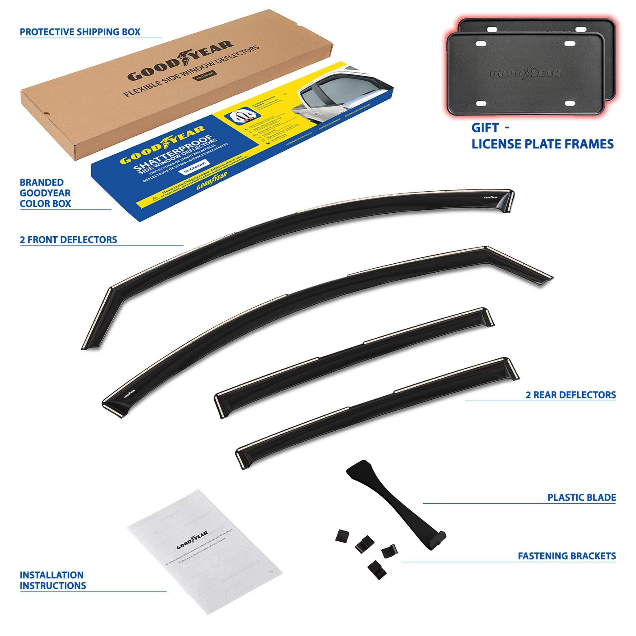 Goodyear Wind Deflectors for Buick Envista 2024-2026 In-channel Premium Smoke 4x