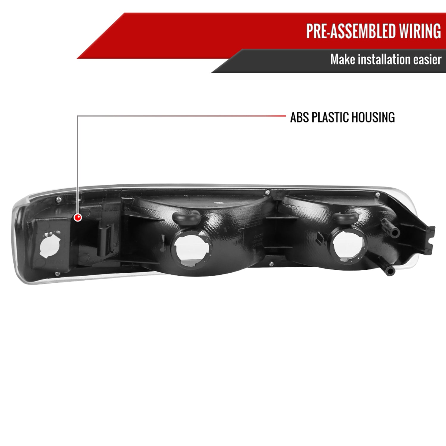 1999-2002 Chevy Silverado/ 00-2006 Tahoe Suburban Bumper Lights Matt Black