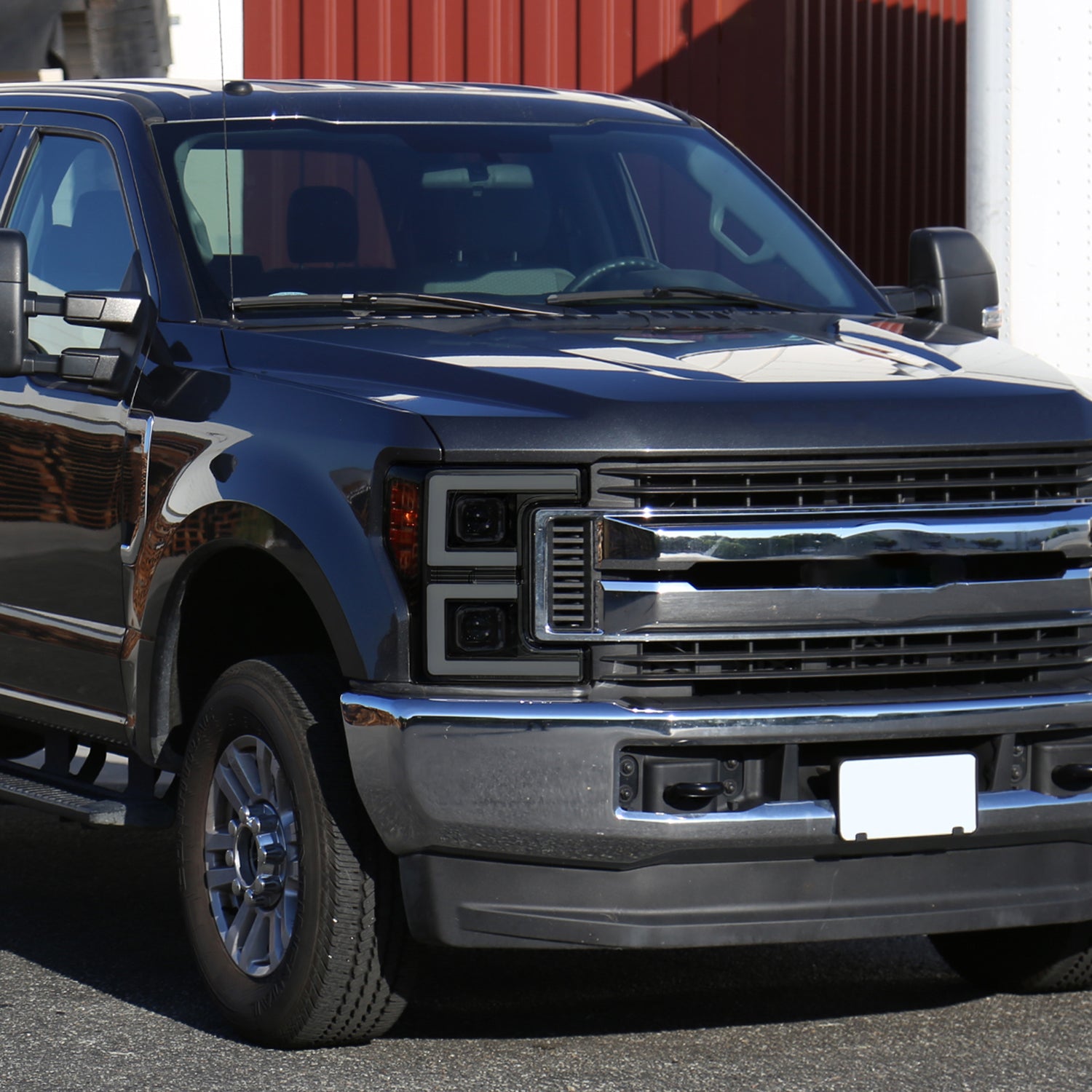 2017-2019 Ford F-250 F-350 F-450 F550 LED C-Bar Headlights Signal Glossy Black