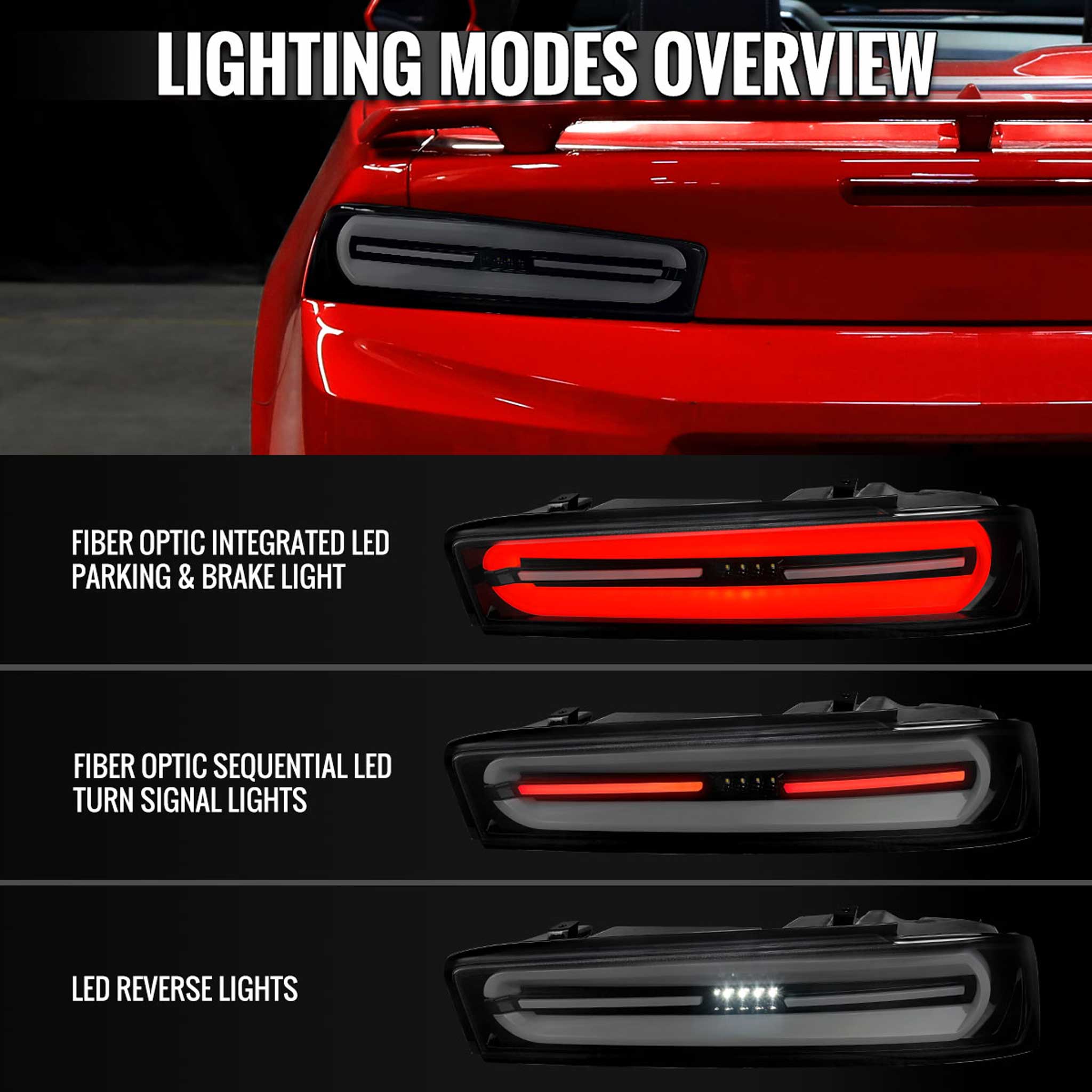For Chevrolet Camaro 2016-2018 Full LED Tail Light Sequential Signal For OE LED