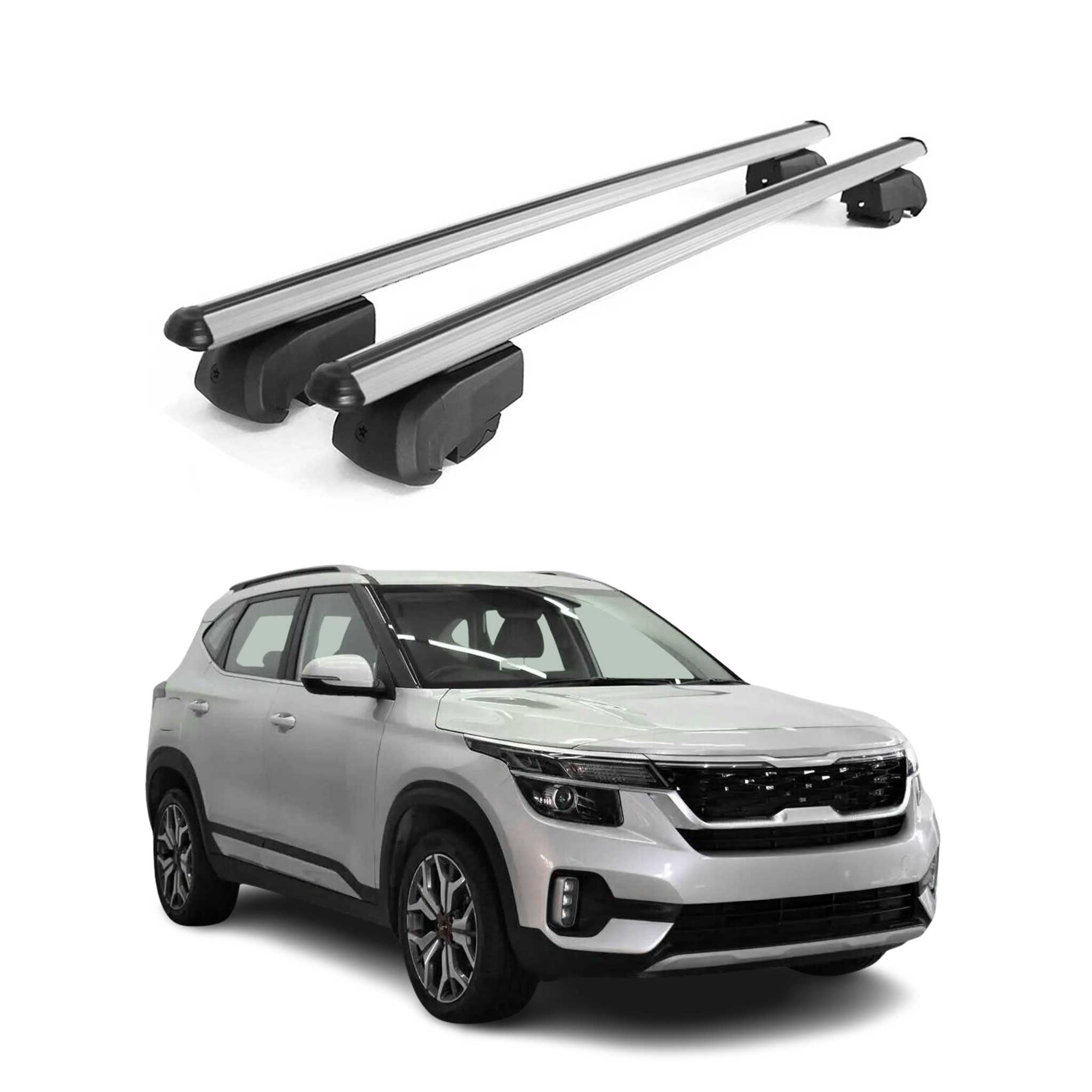 2021-2026 Kia Seltos Roof Rack Cross Bars Silver