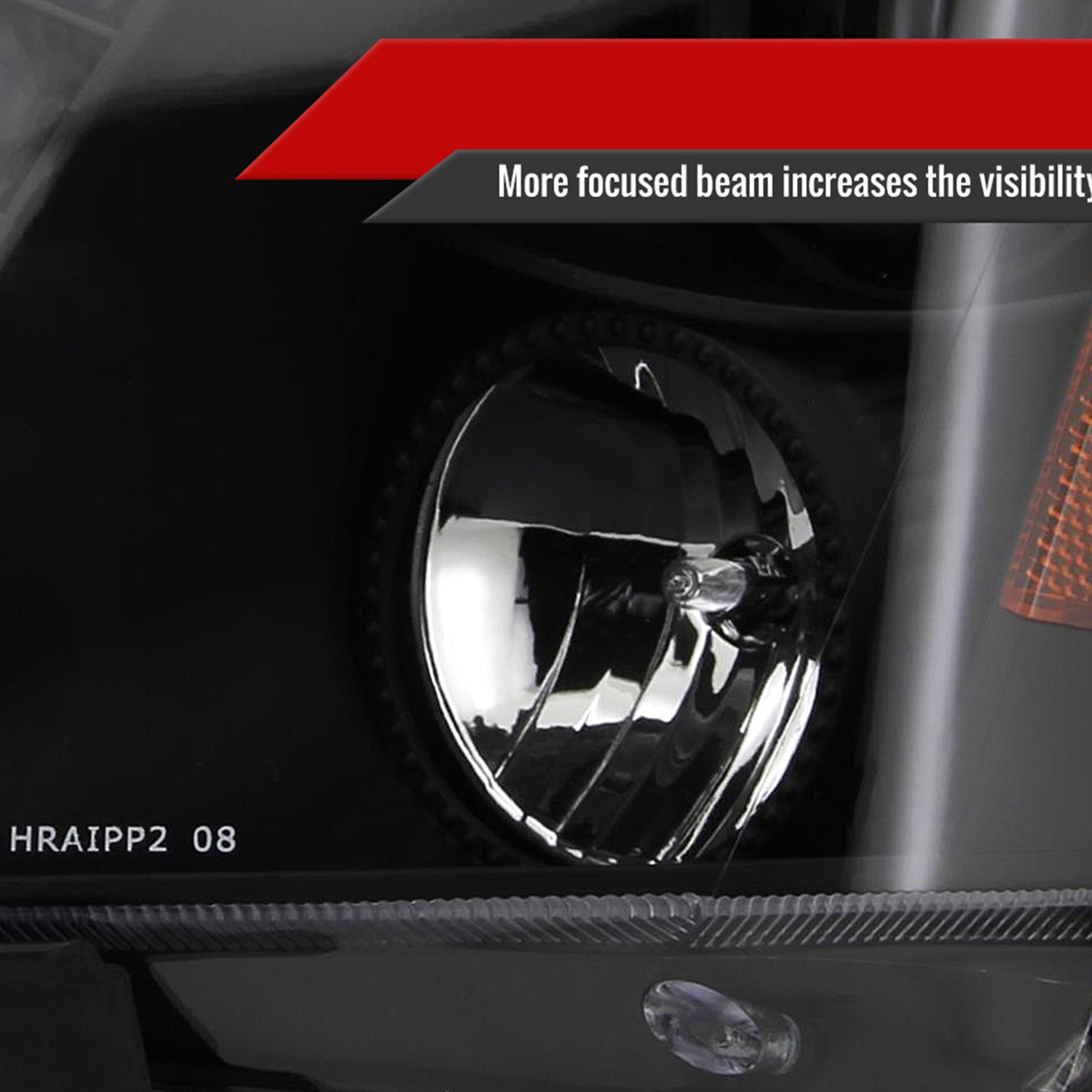 2008-2014 Cadillac CTS Projector Headlights w/LED Light Strip Matt Black/Clear