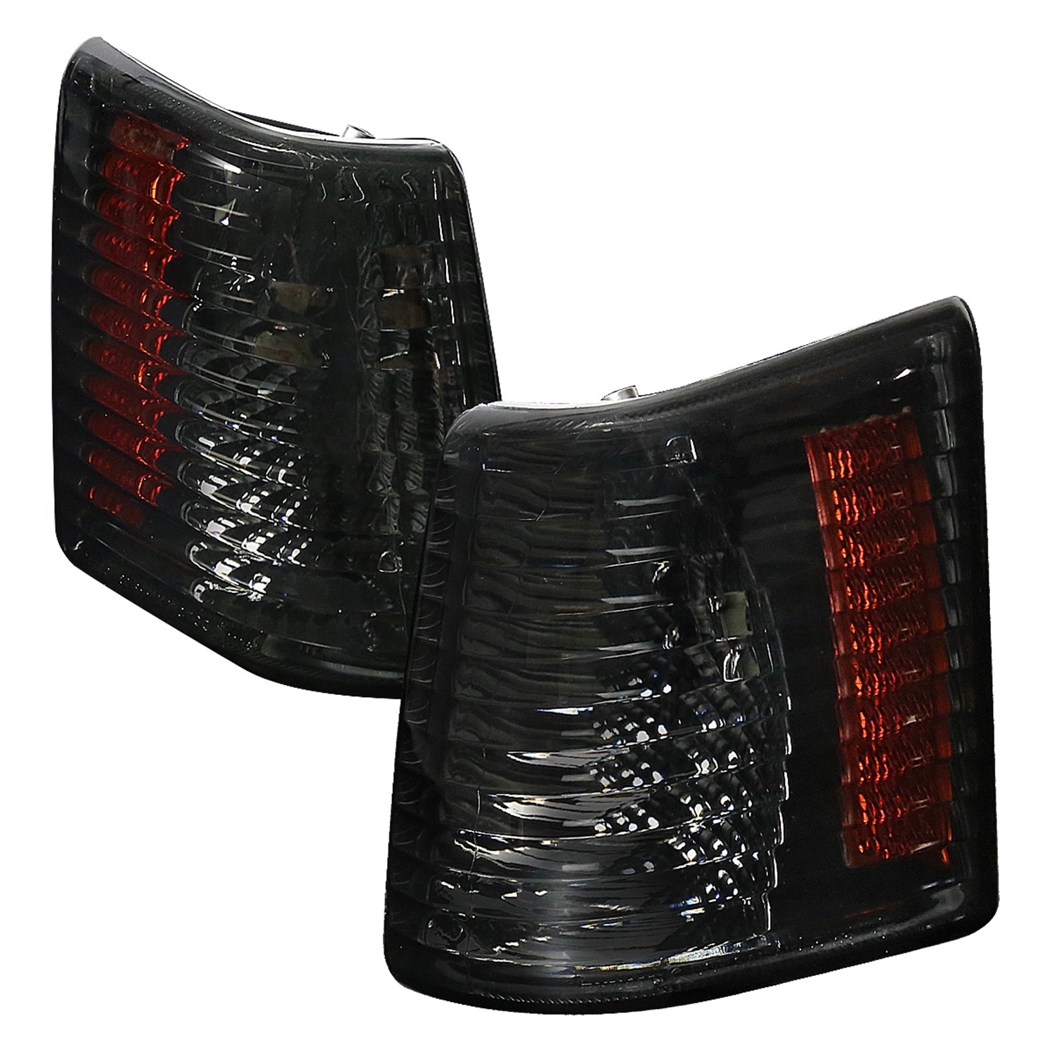 1993-1998 Jeep Grand Cherokee Corner Lights w/ Amber Reflectors Chrome/Smoke