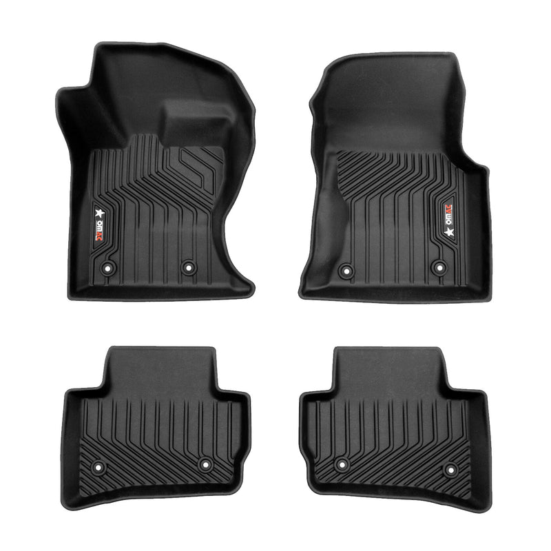 2017-2021 Jaguar F-Pace Premium Floor Mats Liners First and Second Row Set Black